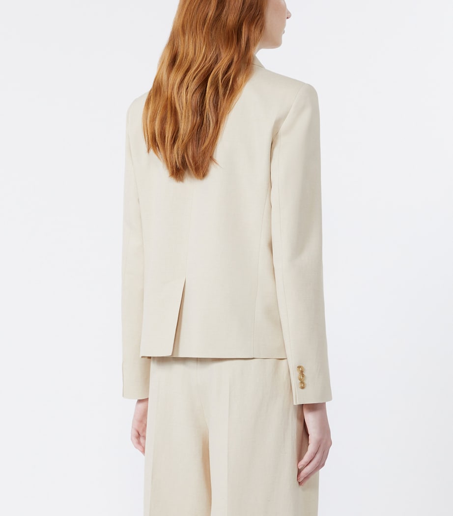 Weekend Max Mara Womens Double-Breasted Blazer Beige Image 4