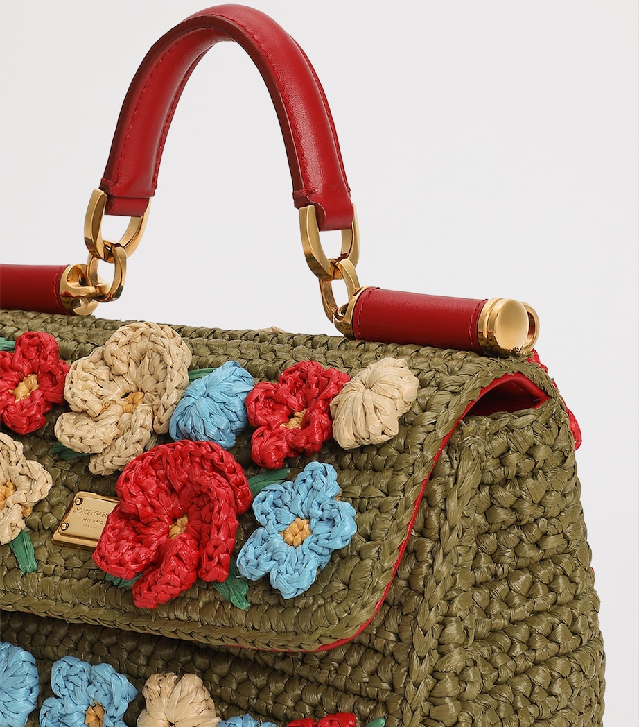 Dolce&Gabbana Woven My Sicily Top-Handle Bag Green/mul Image 7
