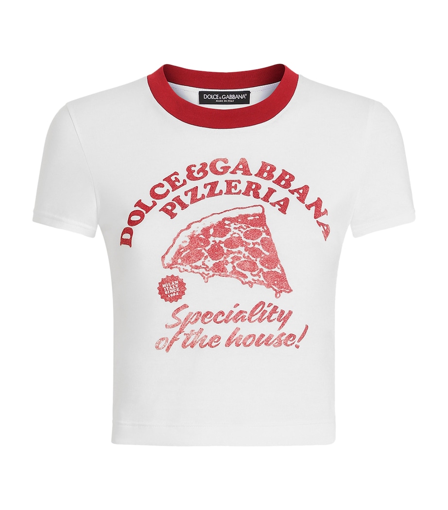 Dolce&Gabbana Womens Cropped Graphic T-Shirt Opti Image 1