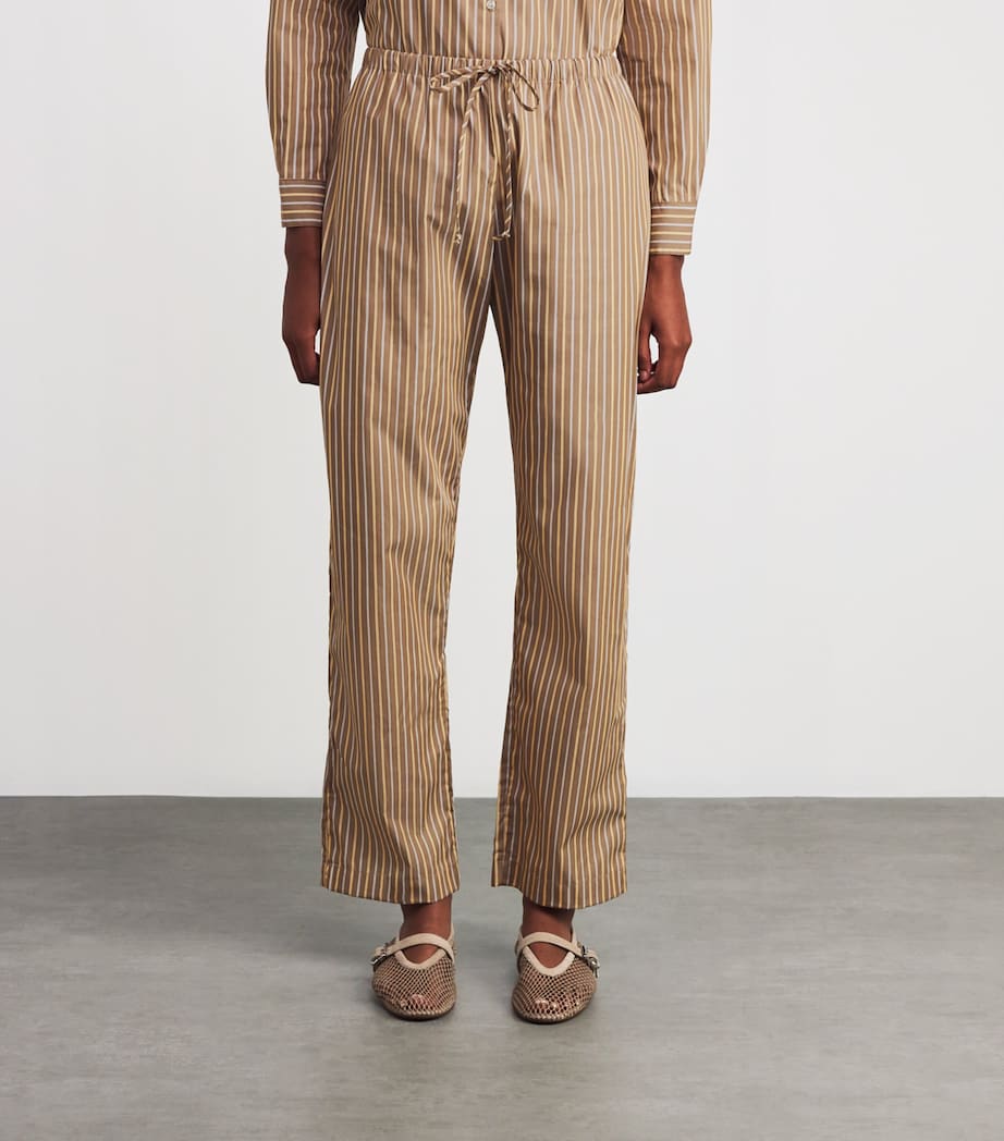 Cotton-Blend Stripe Yoshi Trousers MOCHA/BROWN STRIPE Image 3