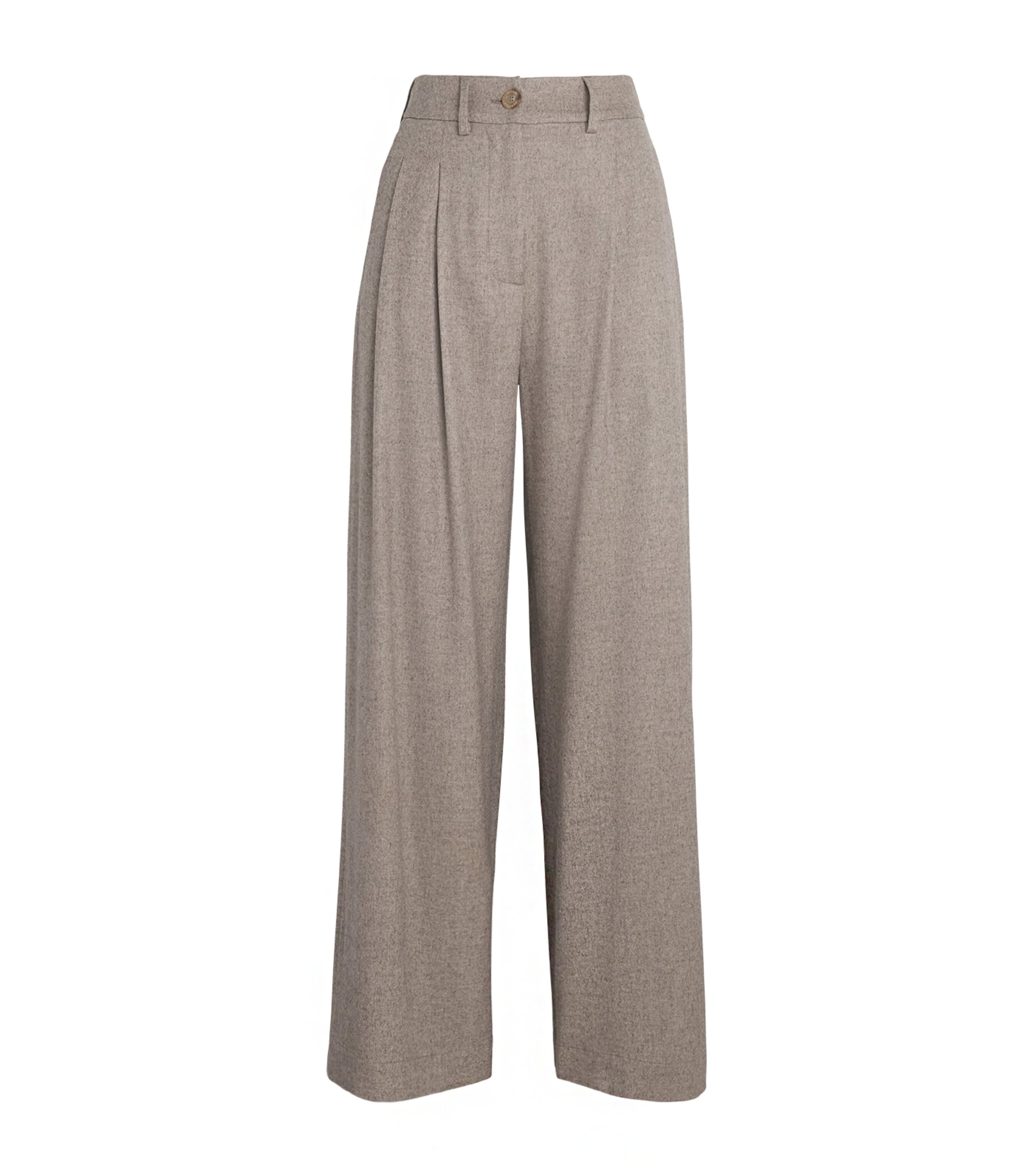 Colombo Kid Cashmere Pleated Wide-leg Trousers In Gray