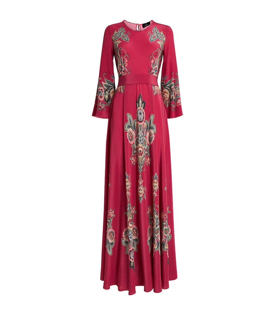 Silk Floral Print Gown X0865 Image 1