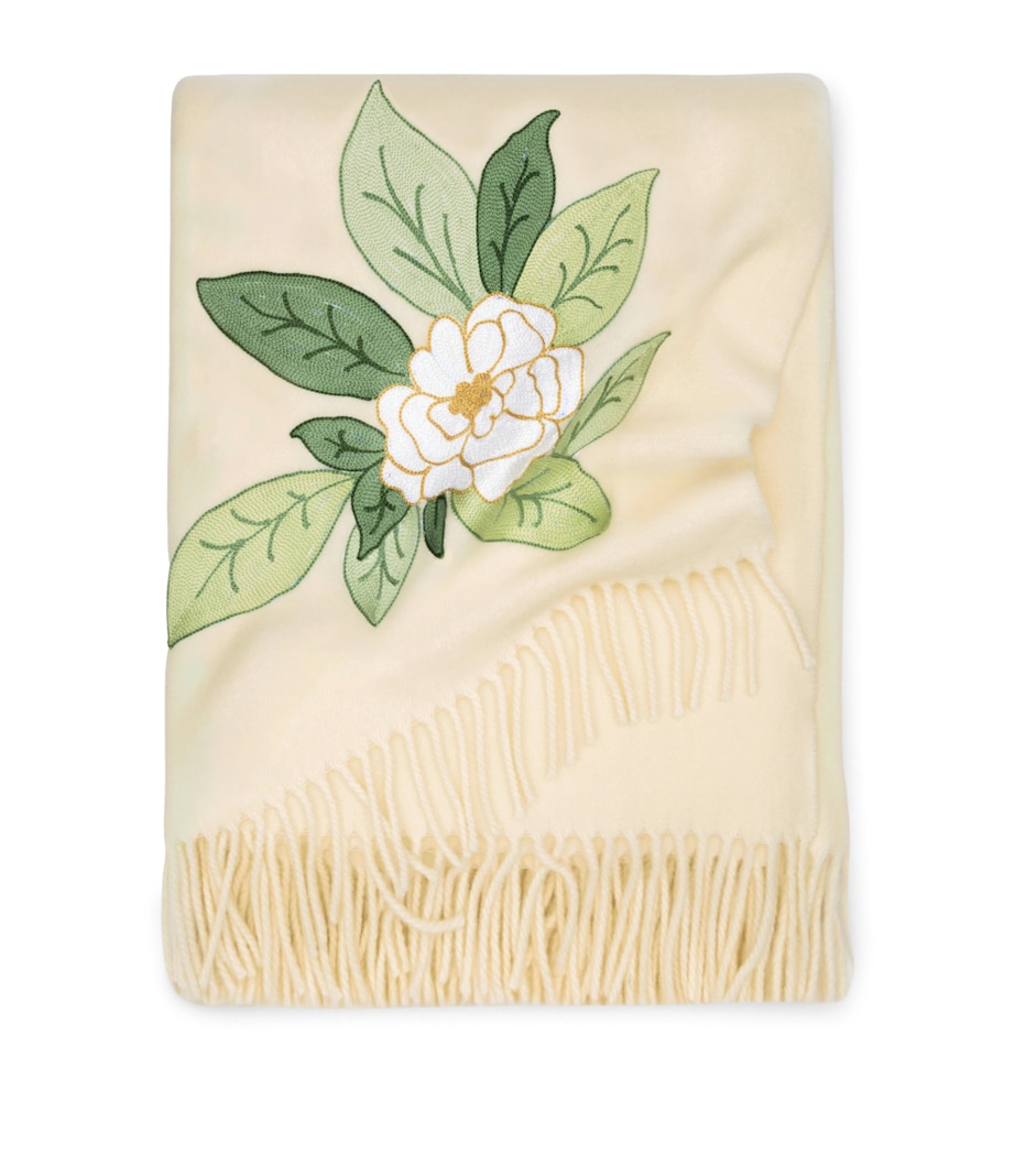 Virgin Wool Camelia Throw (132cm × 159cm) CREAM WOOL Image 1