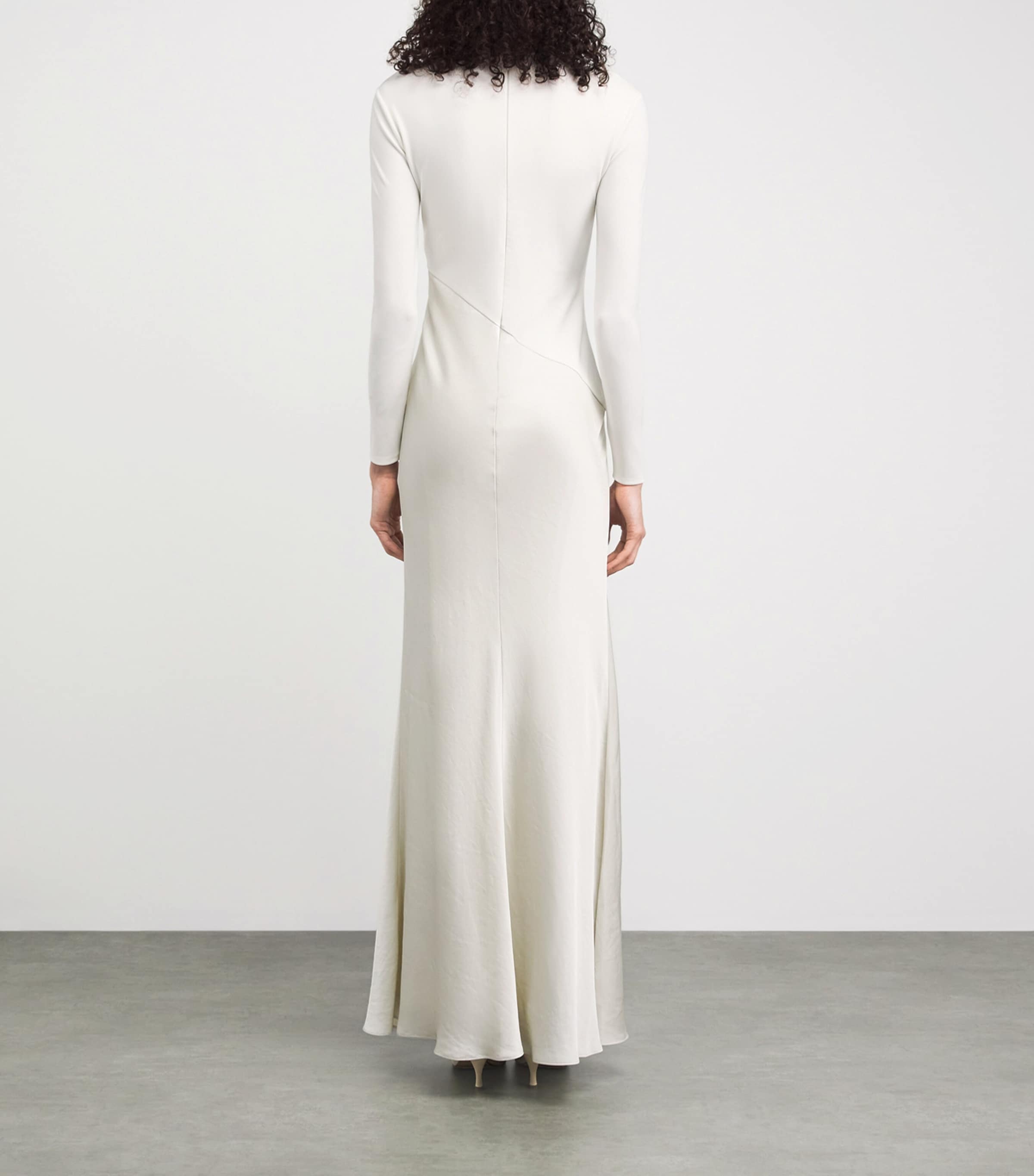 Roland Mouret Womens Contrast-Seam Gown Cream Image 4