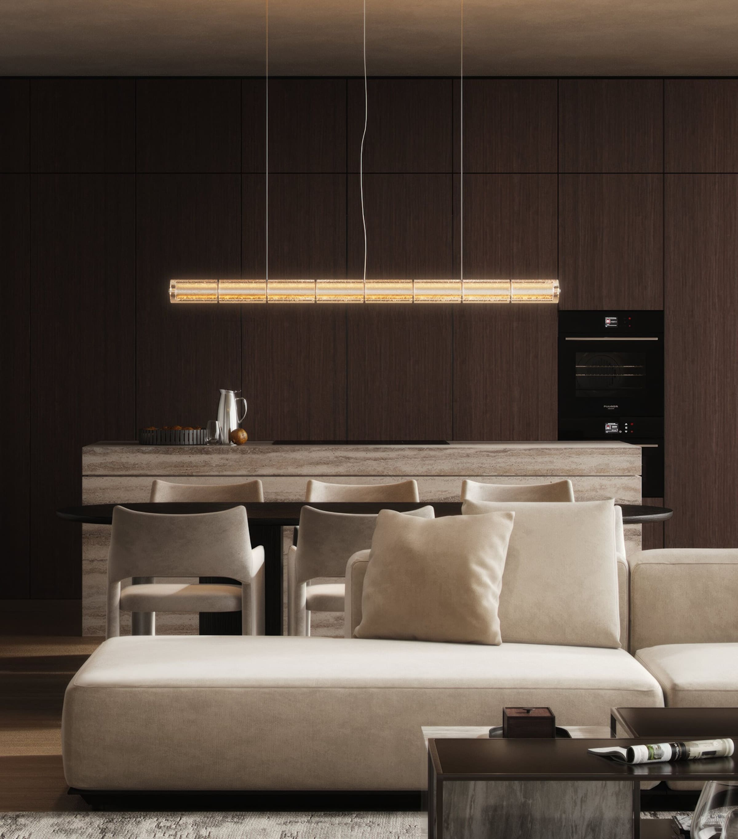 Flos Glass Luce Orizzontale S1 Pendant Lamp Image 3