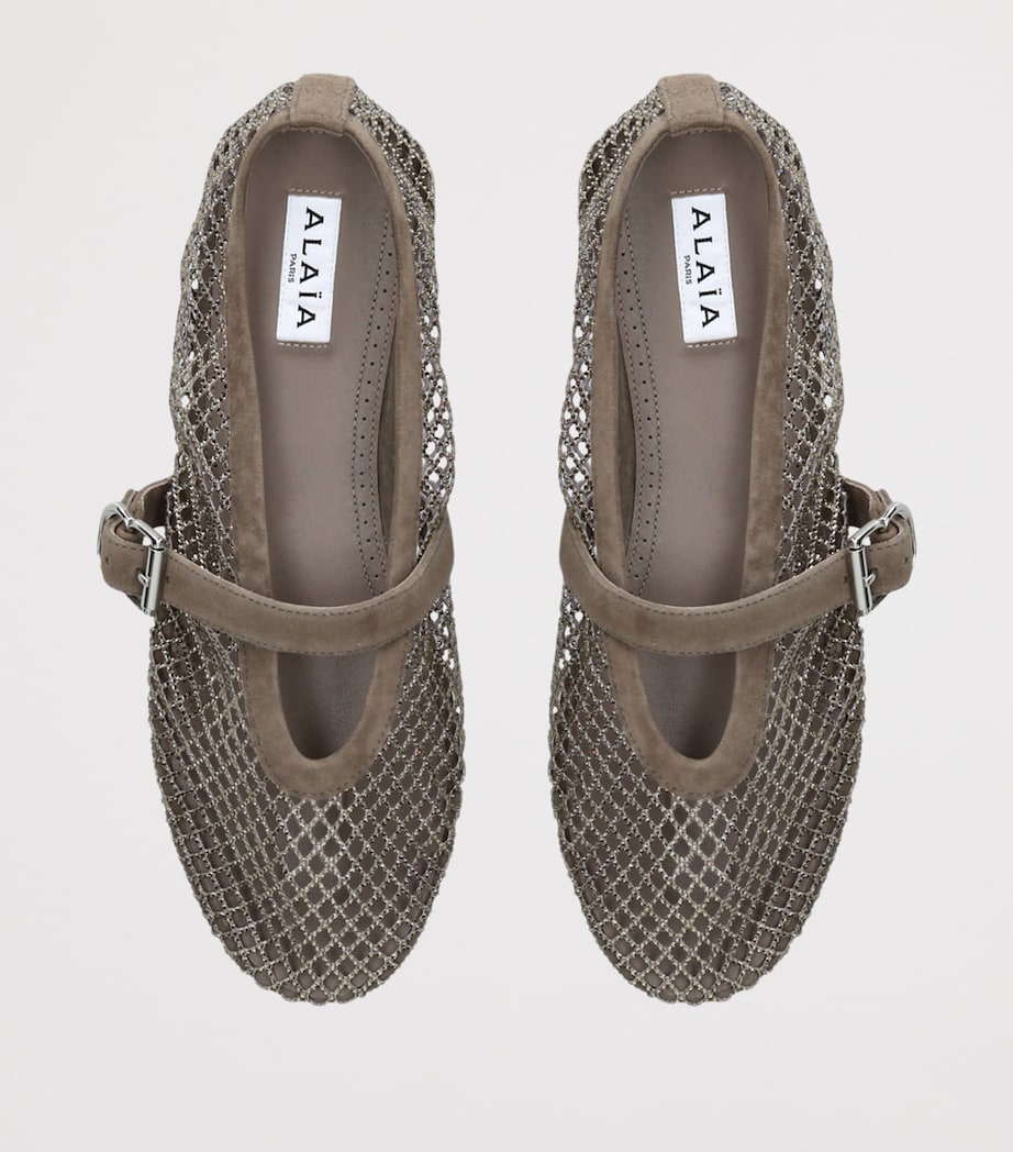 Mesh Ballet Flats SILVER Image 4