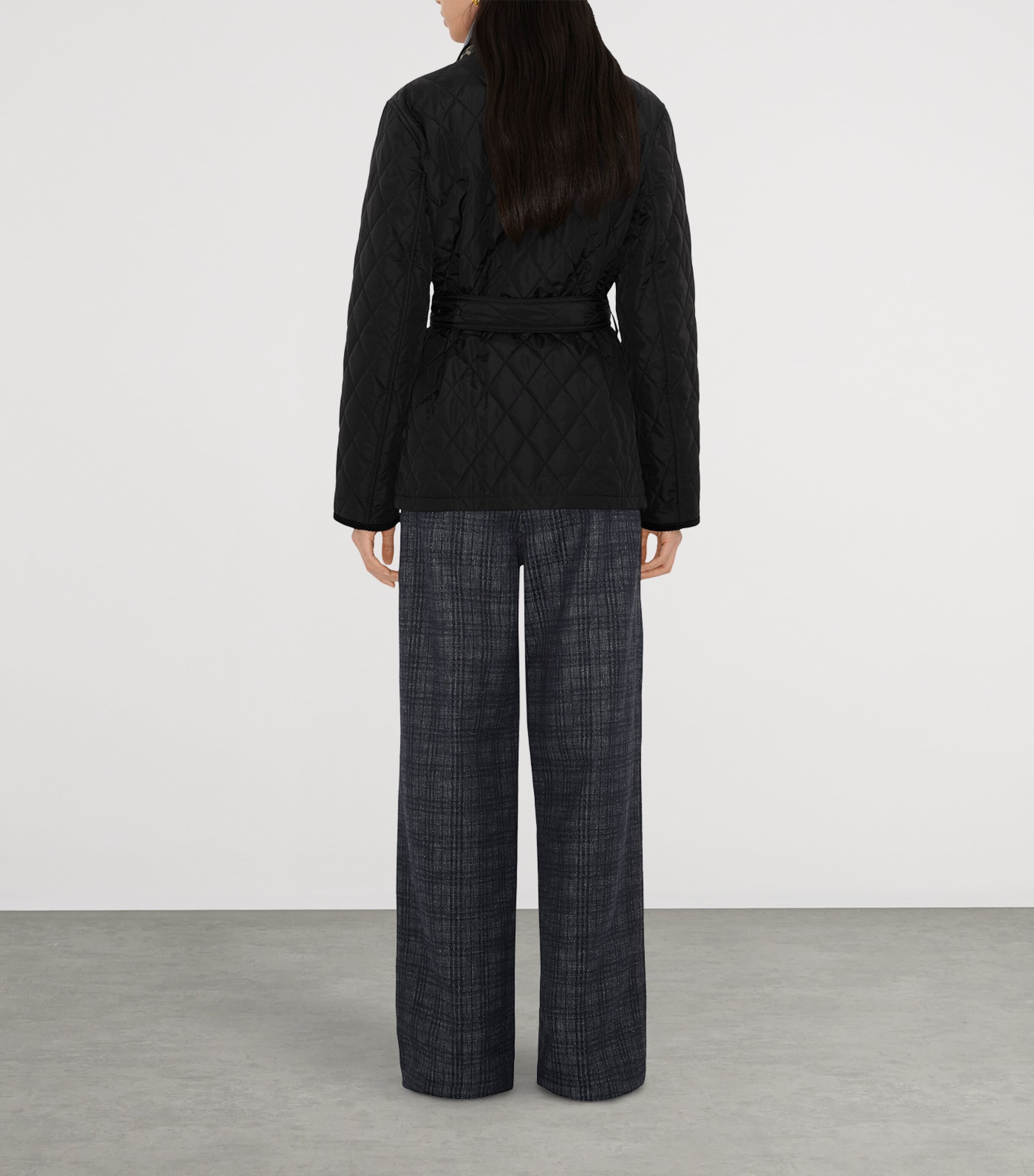 Quilted Belted Field Jacket BLACK Image 5