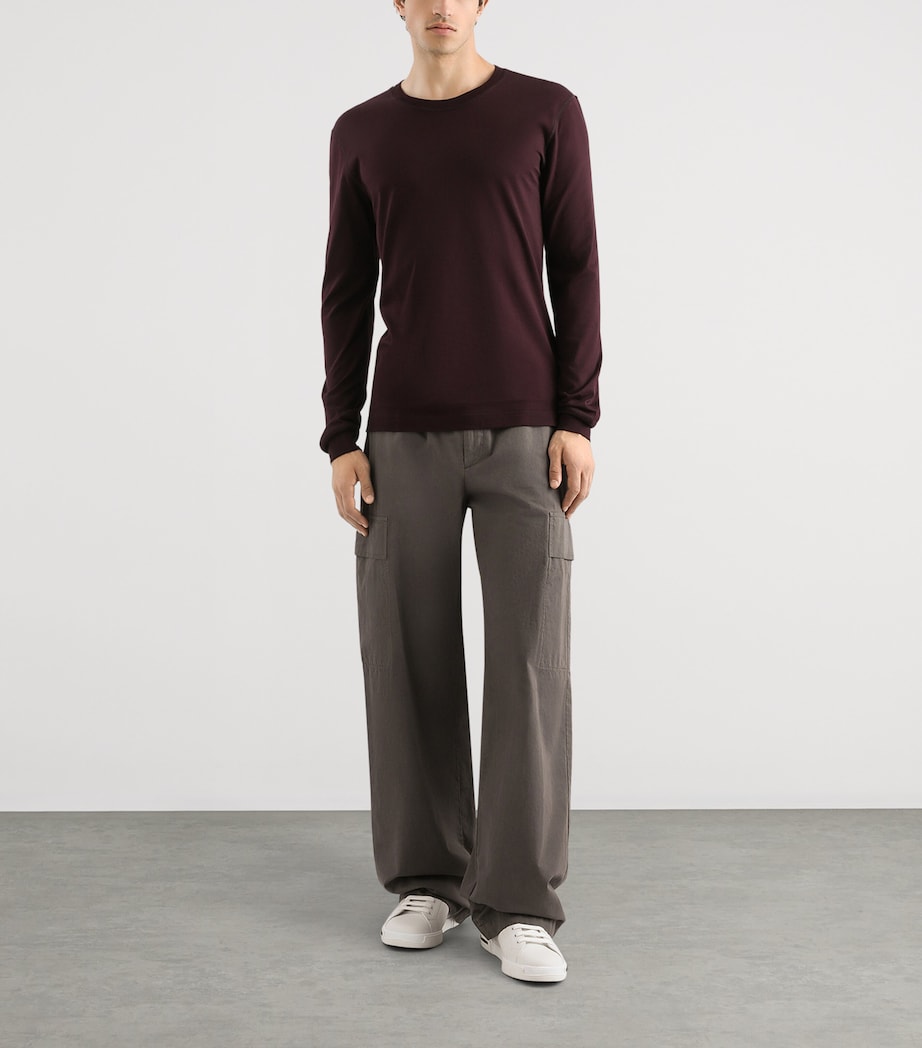 Cotton Long-Sleeve T-Shirt M2762-INDIGO Image 2