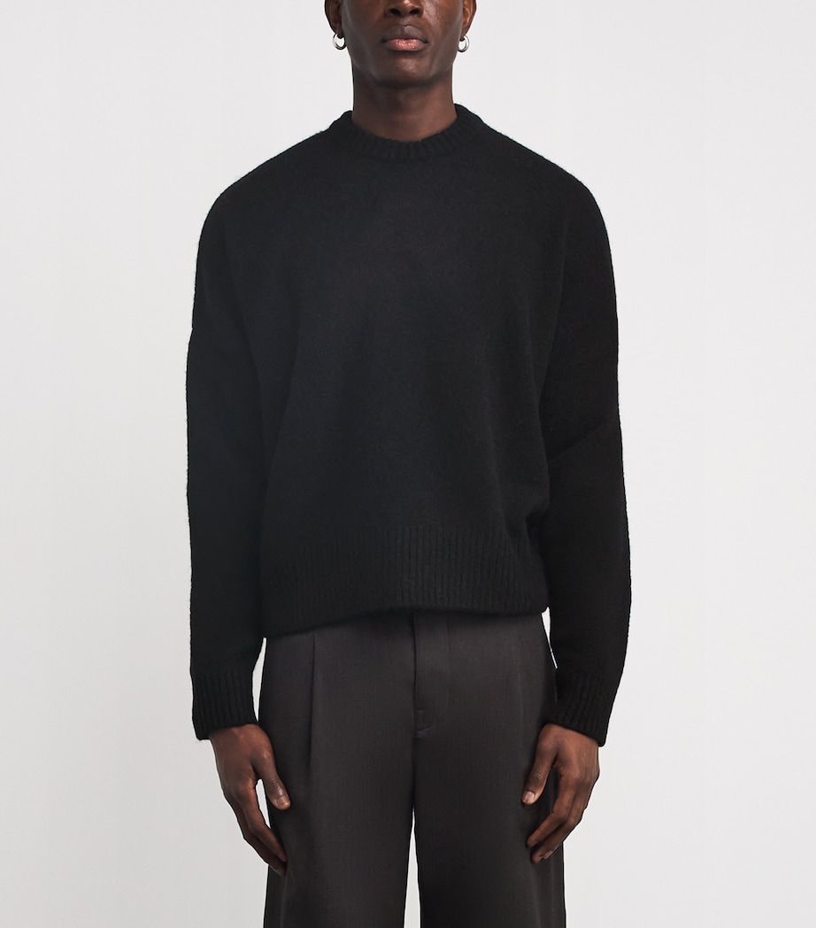 Wool-Blend Back Logo Sweater BLACK/ECRU Image 3