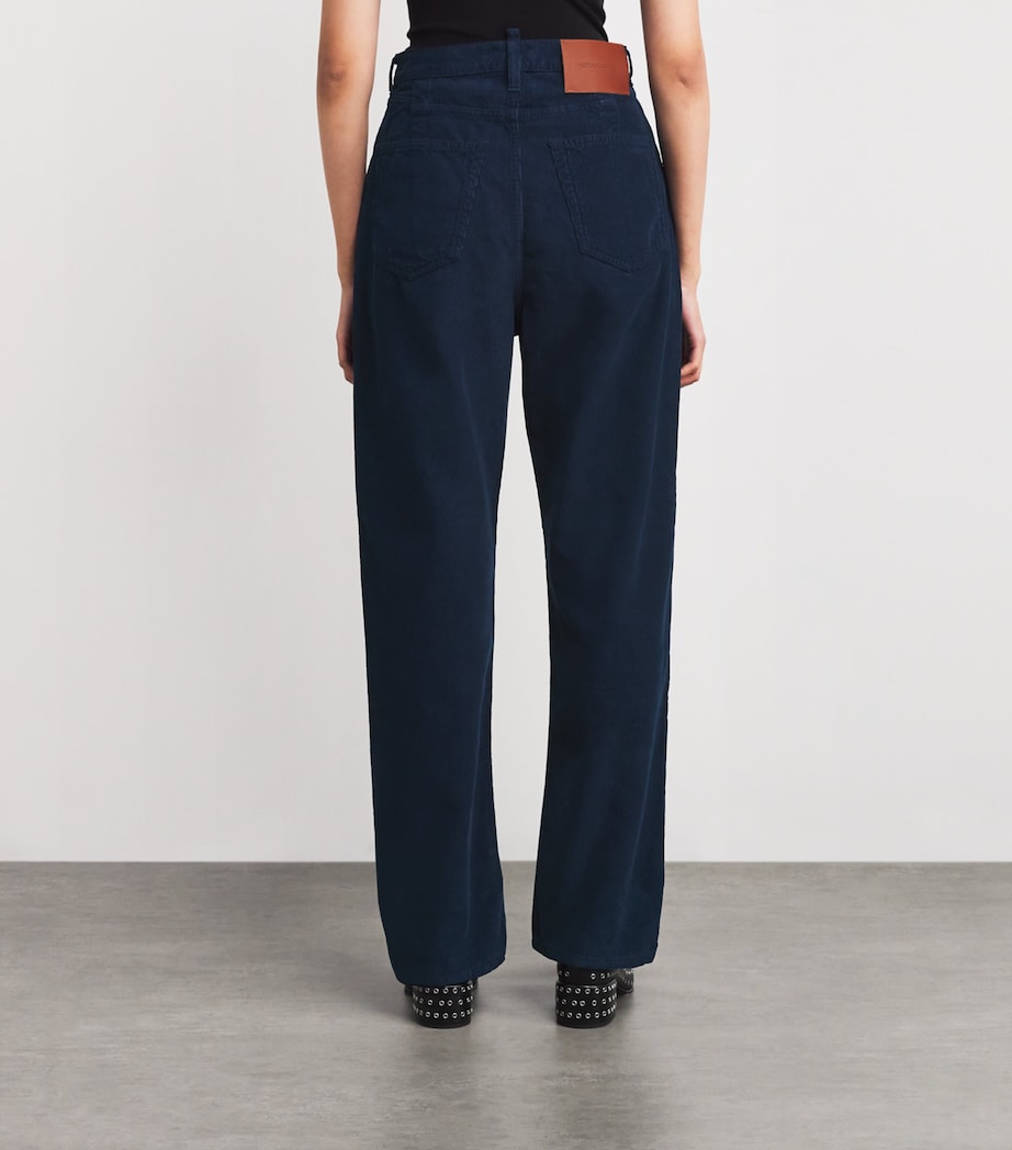 Corduroy Alina High-Rise Wide-Leg Trousers 9570 INDGO GRMNT DYE Image 4