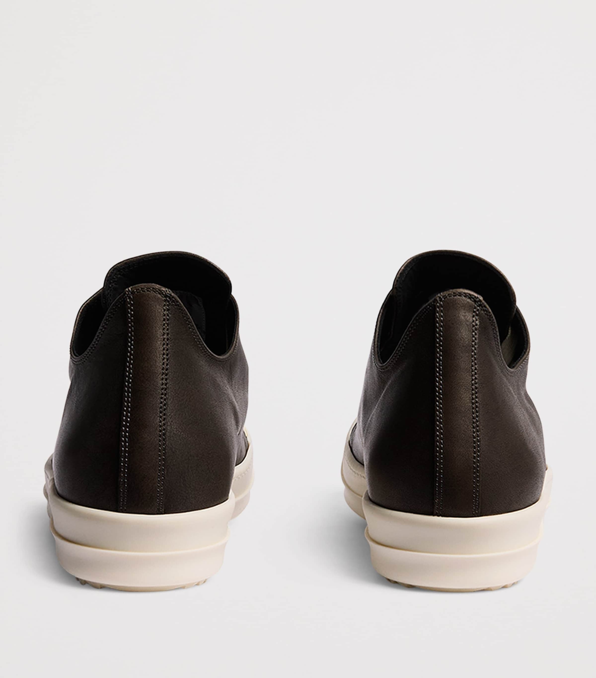 Rick Owens Leather Classic Low-Top Sneakers Whd Blk/mlk/mlk Image 5
