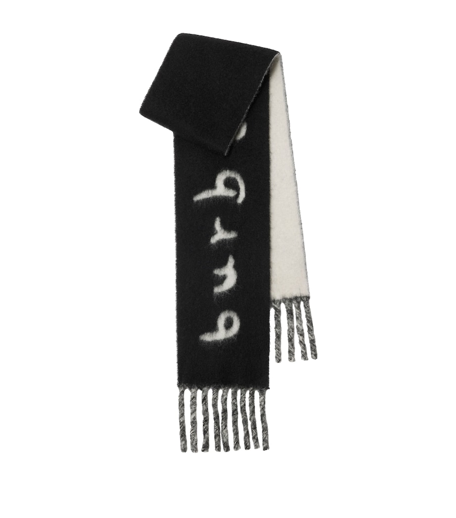 Alpaca-Blend Reversible Logo Scarf BLACK Image 1