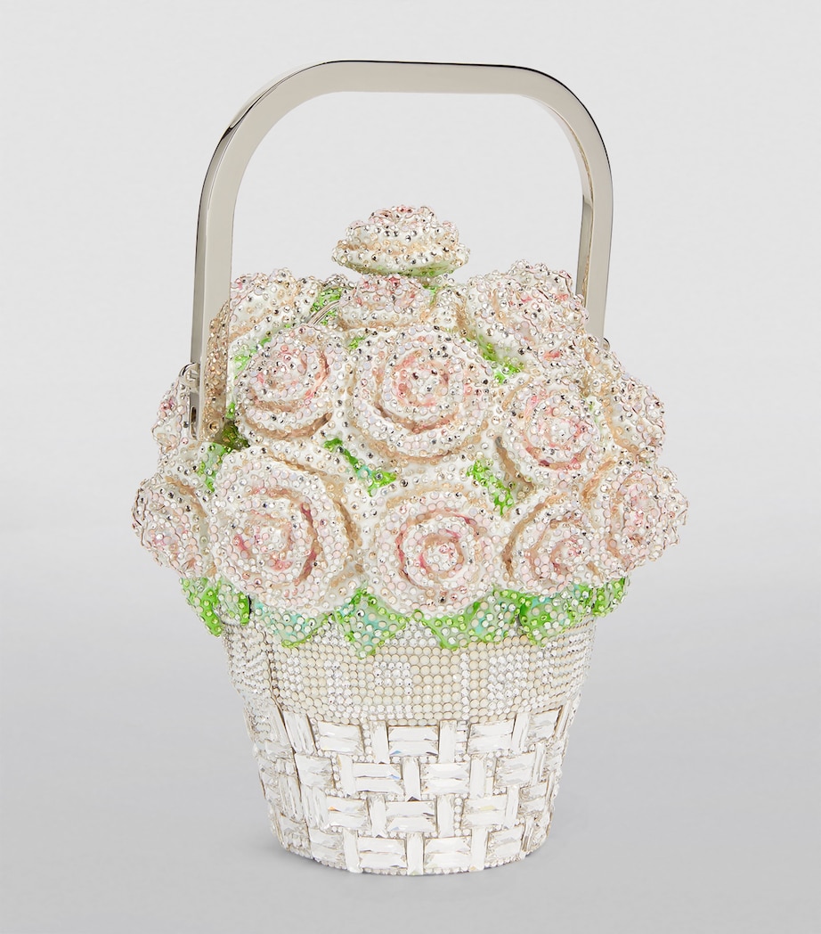 Judith Leiber Basket of Roses Top-Handle Bag Srhmt Silver Rhine Image 2