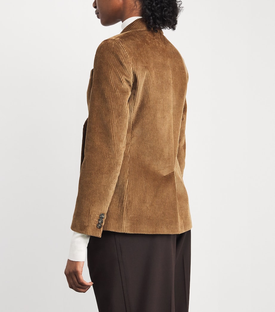 Cotton Corduroy Double-Breasted Blazer HAZELNUT BROWN Image 4