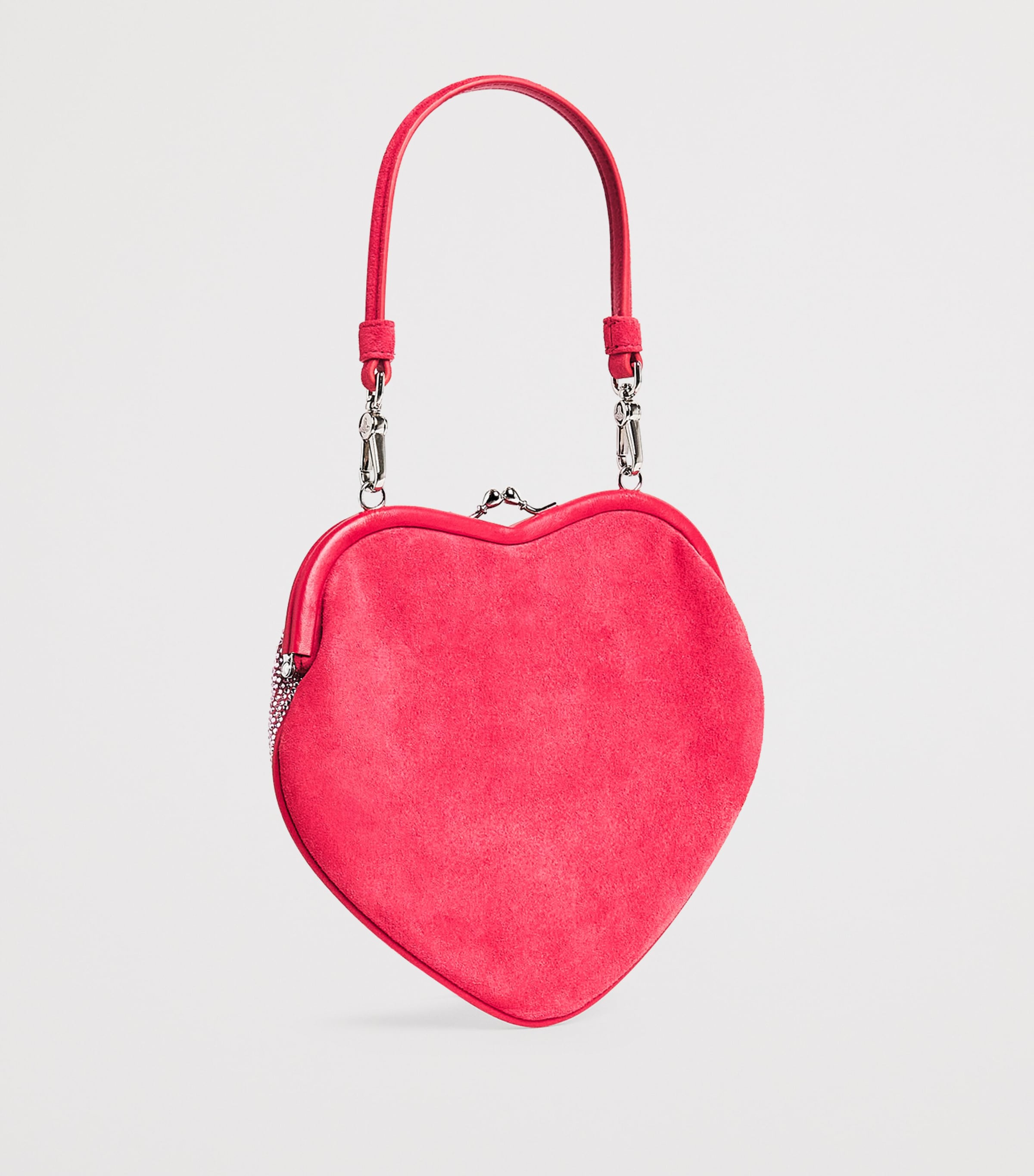 Vivienne Westwood Embellished Leather Belle Heart Frame Purse Pink Image 2