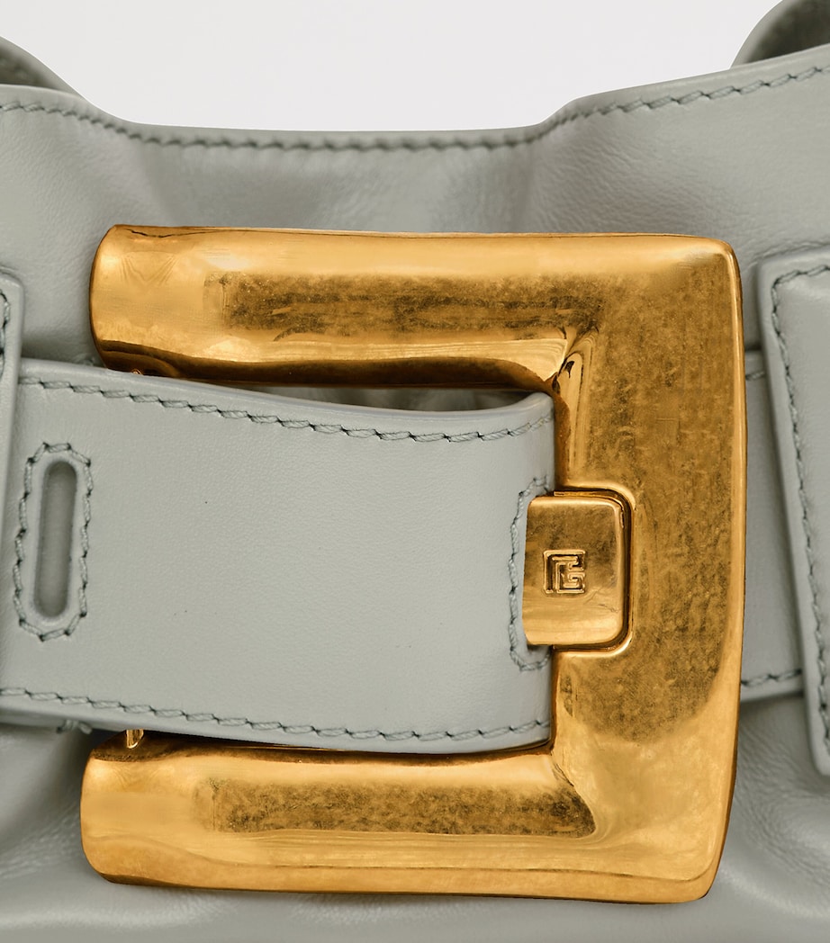 Balmain Mini Leather Anthem Shoulder Bag Faded Green Image 6