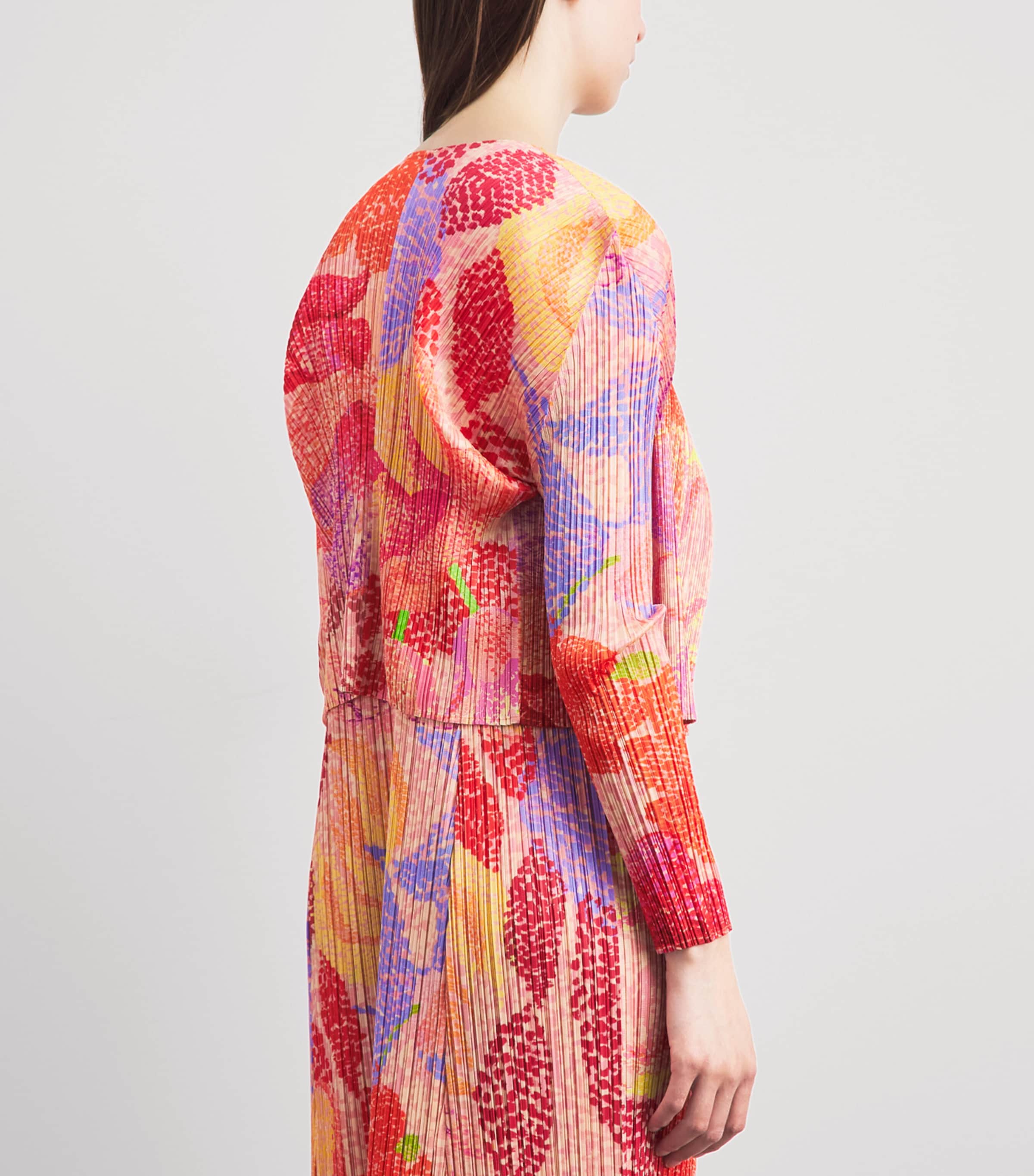 Pleats Please Issey Miyake Womens Pleated Foggy Forest Cardigan Pink Image 5