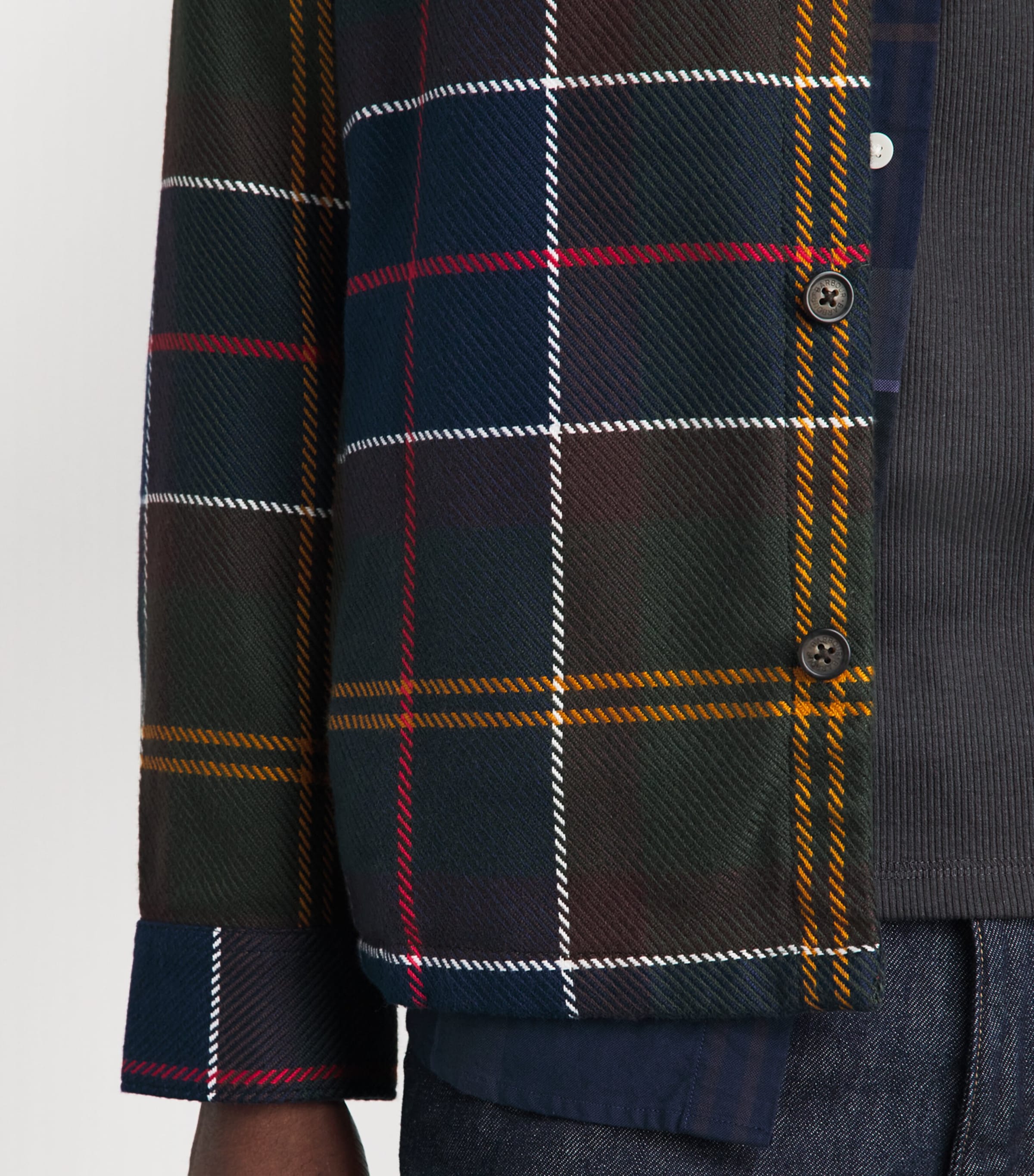 Barbour Mens Cotton Mineral Tartan Dunoon Shirt Midnight Loch Image 3