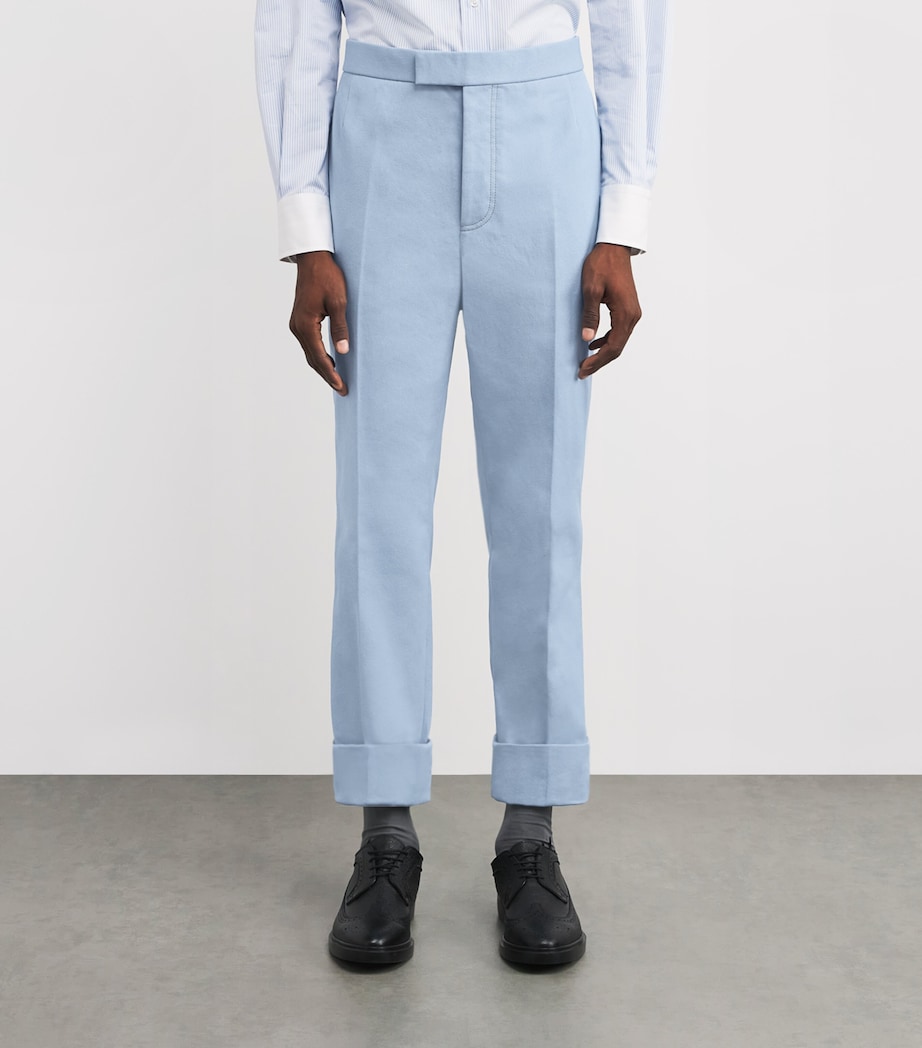 Cotton Backstrap Trousers LIGHT BLUE Image 3