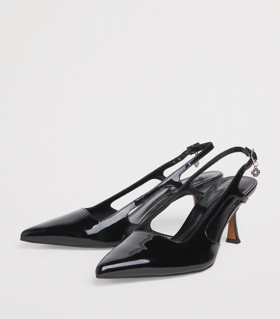 Patent Leather Slingback Pumps 70 BLACK Image 3