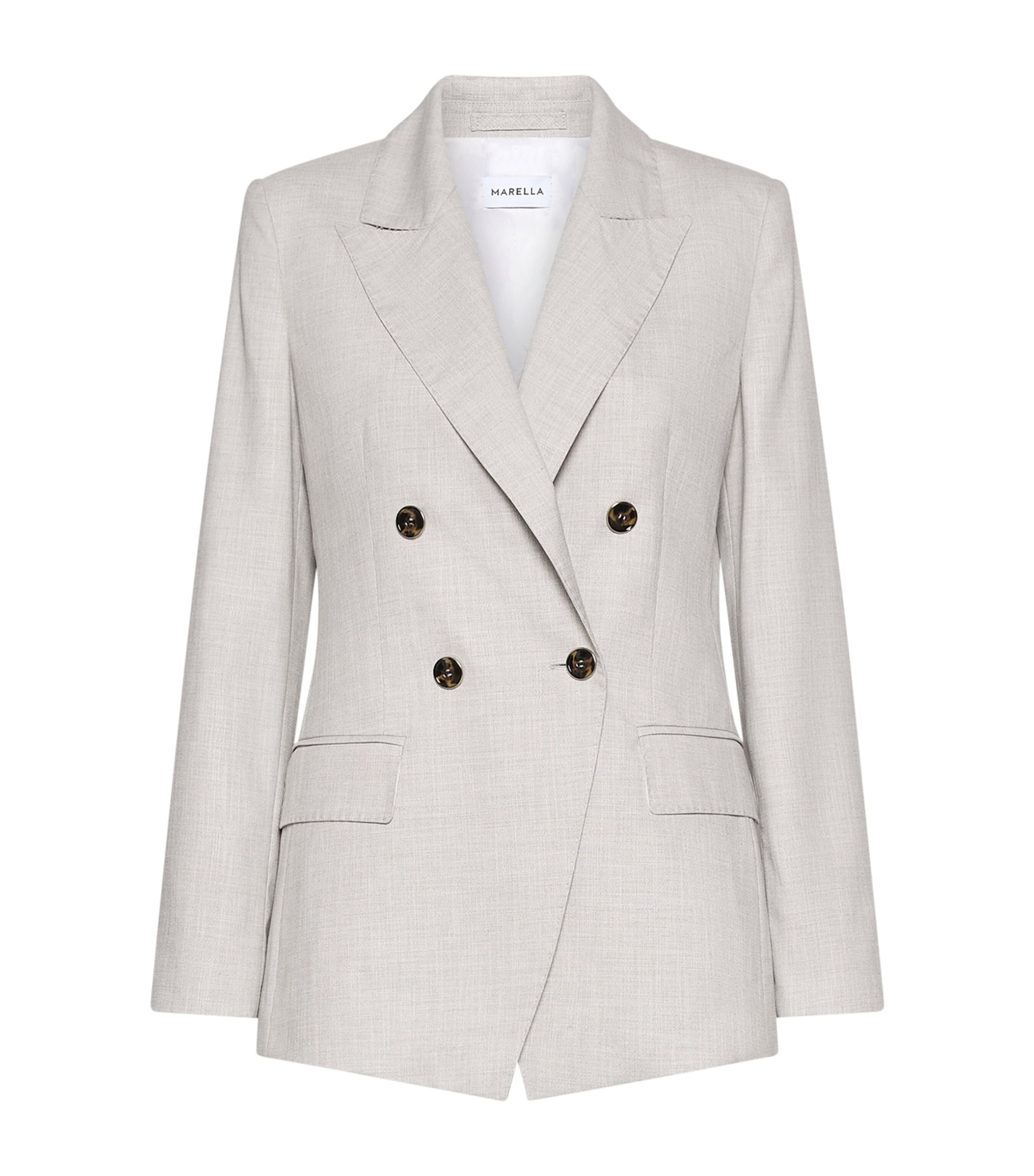Marella Womens Double-Breasted Blazer Light Grey Image 1
