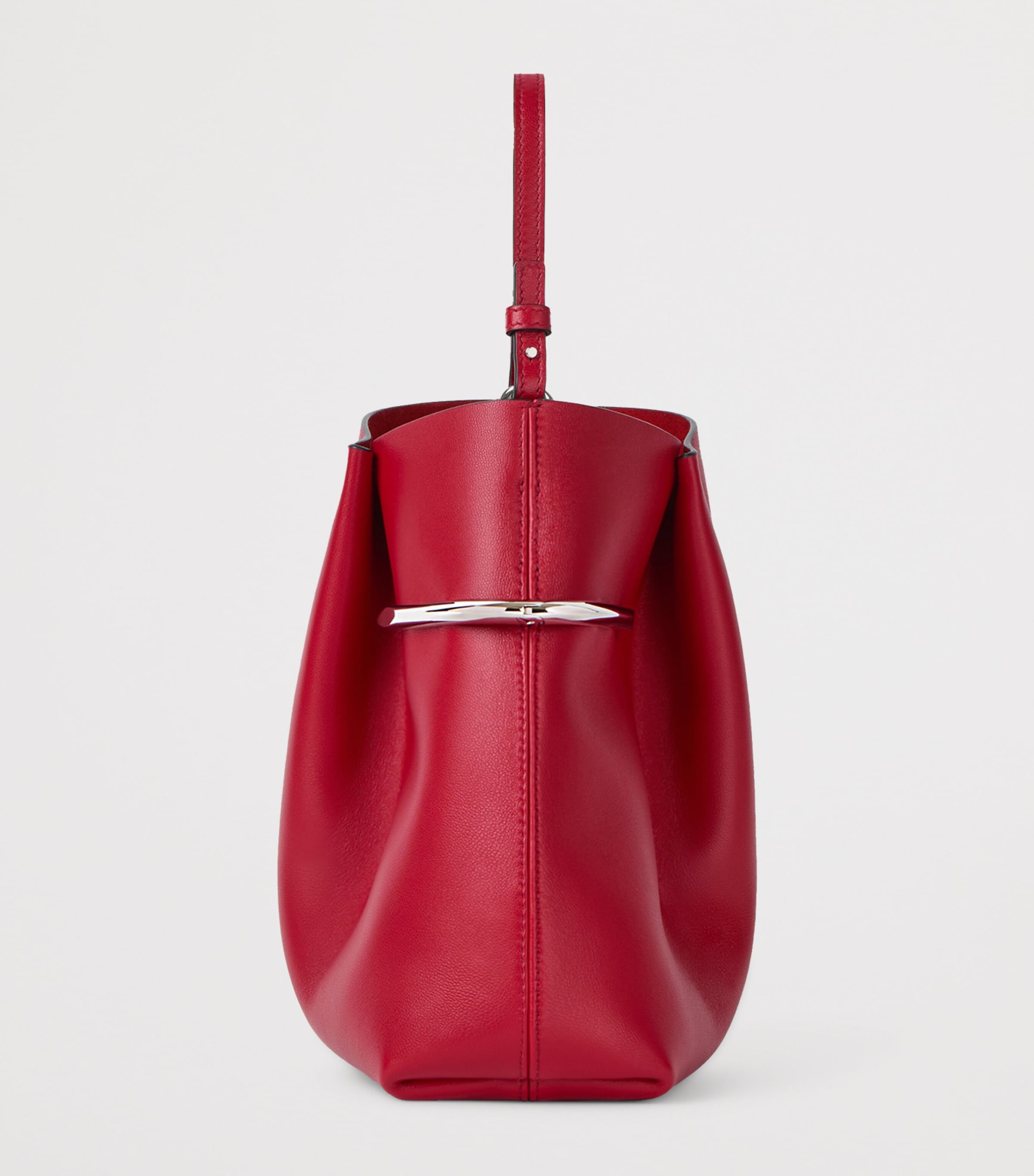 Lambskin Pinch Me Pouch Top-Handle Bag EQUESTRIAN RED Image 2