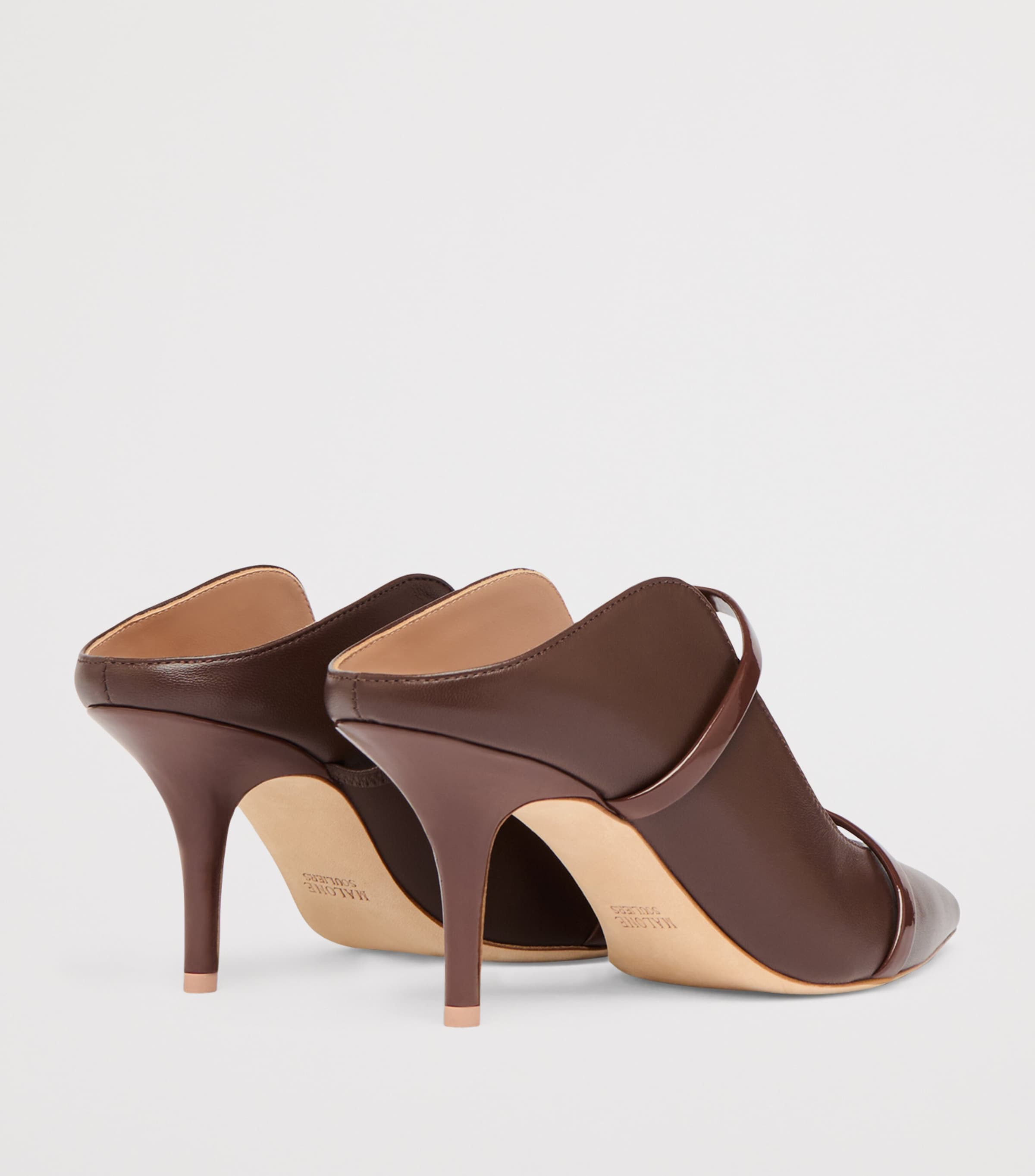 Leather Maureen Heeled Mules 70 TOBACCO Image 4