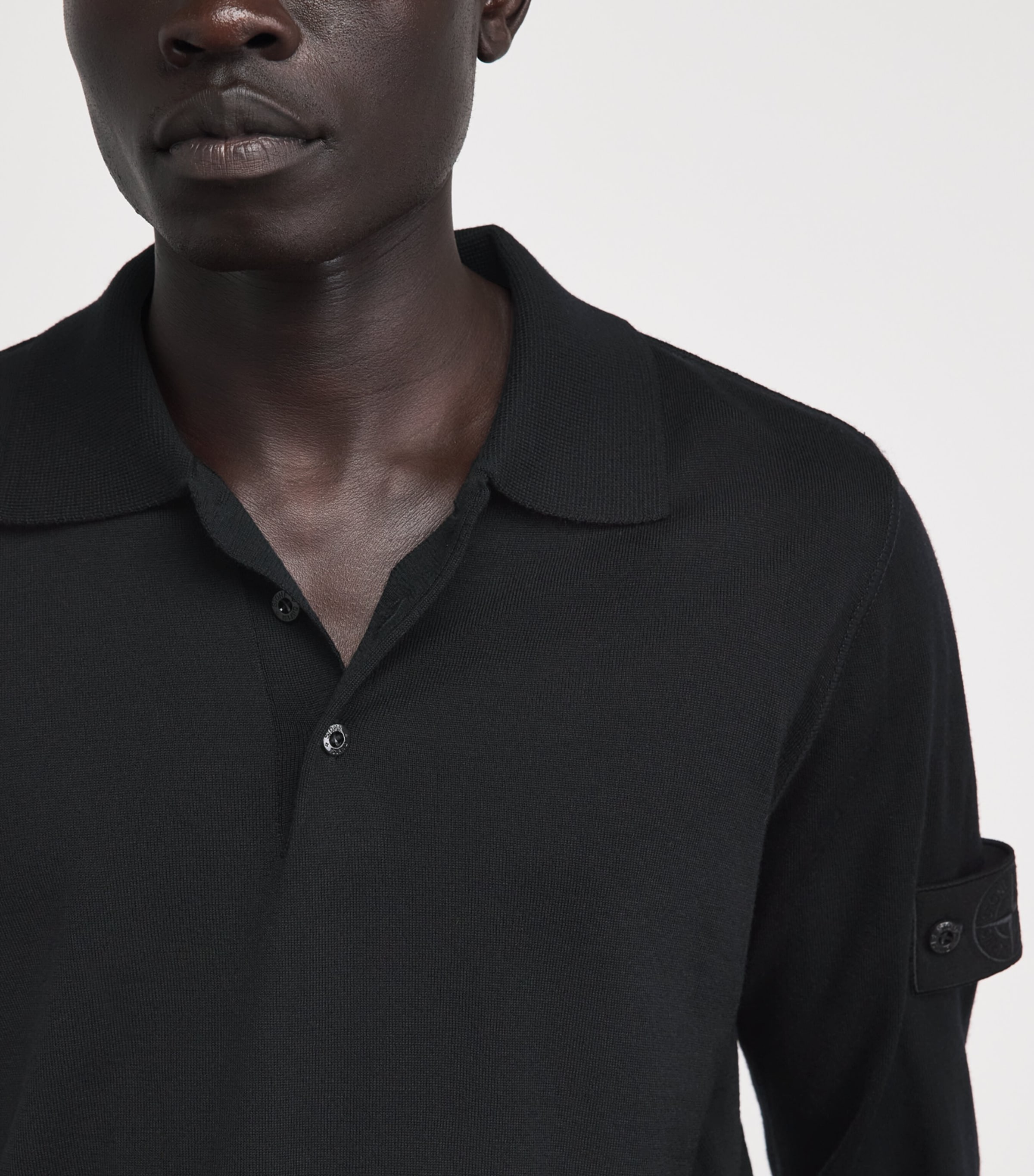 Stone Island Mens Virgin Wool Ghost Polo Sweater Image 3