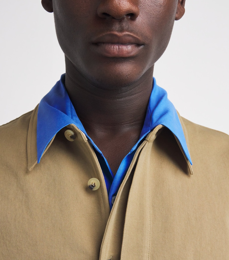 Le 17 Septembre Mens Cotton Double-Layer Overshirt Beige Image 3