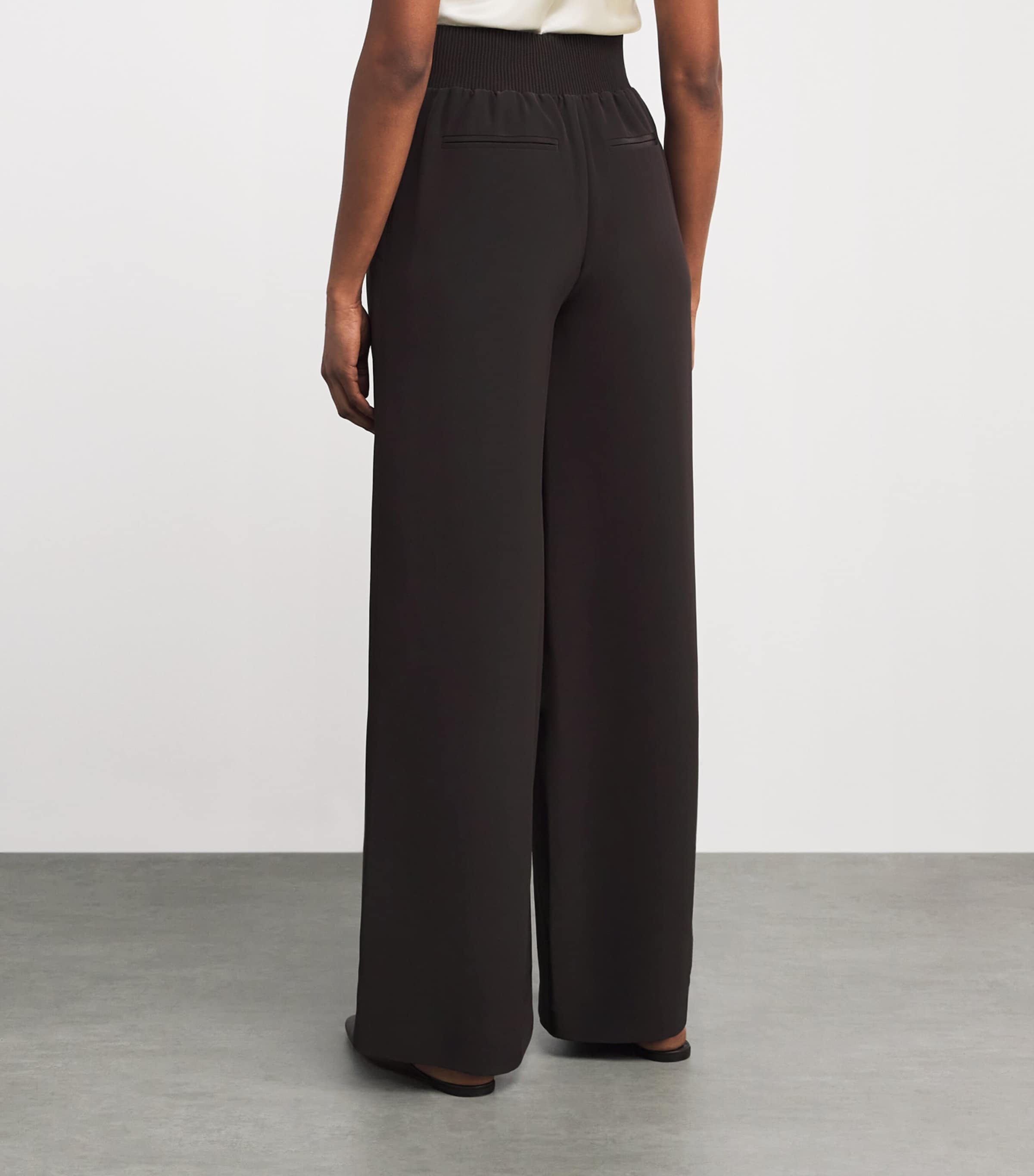 Joseph Womens Nour Wide-Leg Trousers Cocoa Image 4
