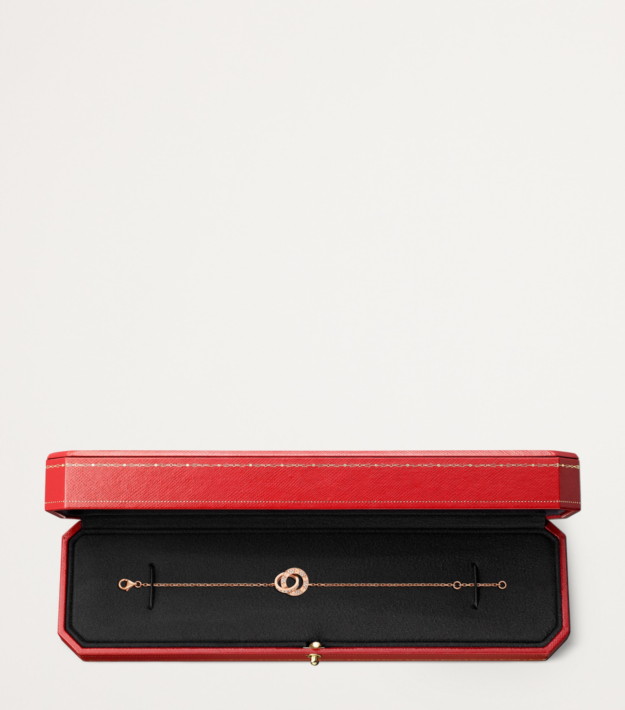 Rose Gold and Diamond LOVE Chain Bracelet ROSE GOLD Image 4