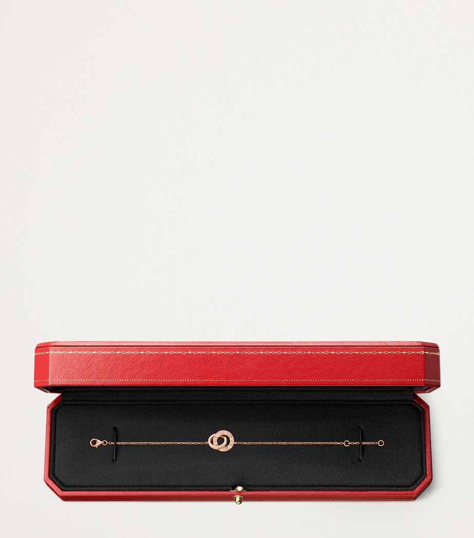 Rose Gold and Diamond LOVE Chain Bracelet ROSE GOLD Image 4