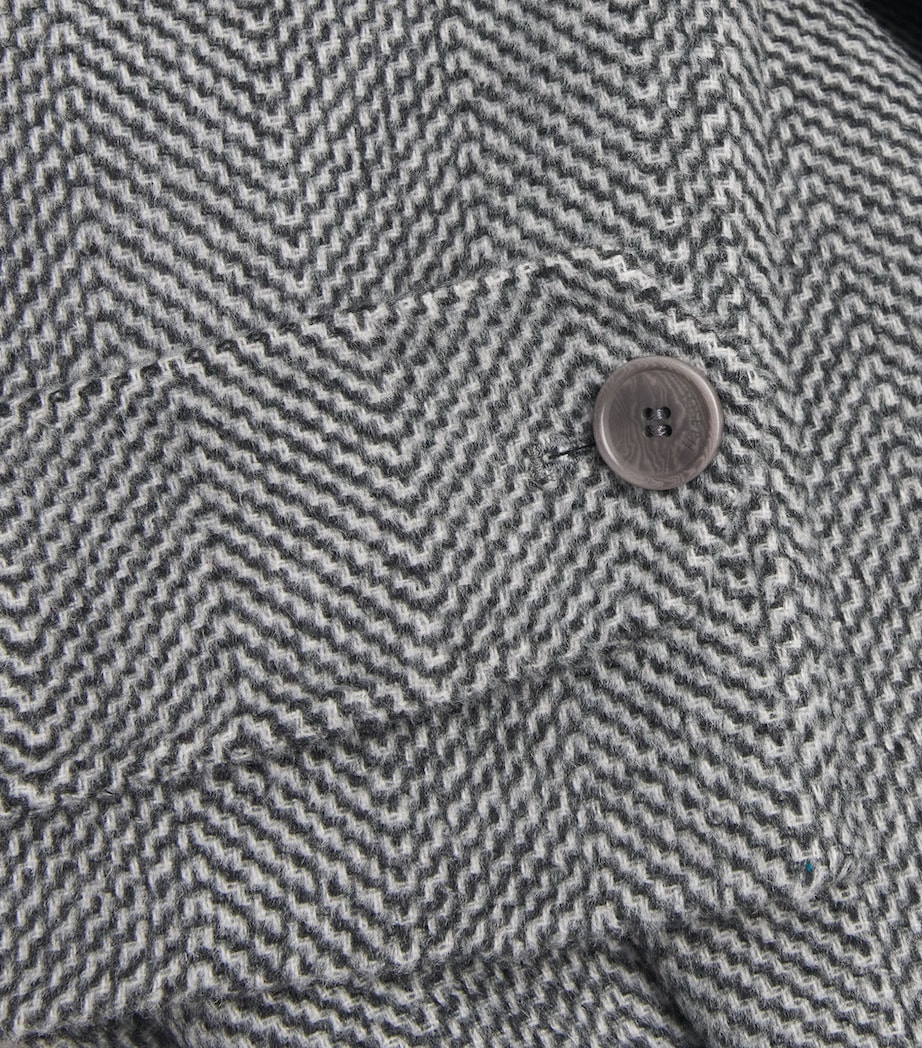 Virgin Wool Herringbone Navarre Linear Coat IVORY/SMOKE Image 5