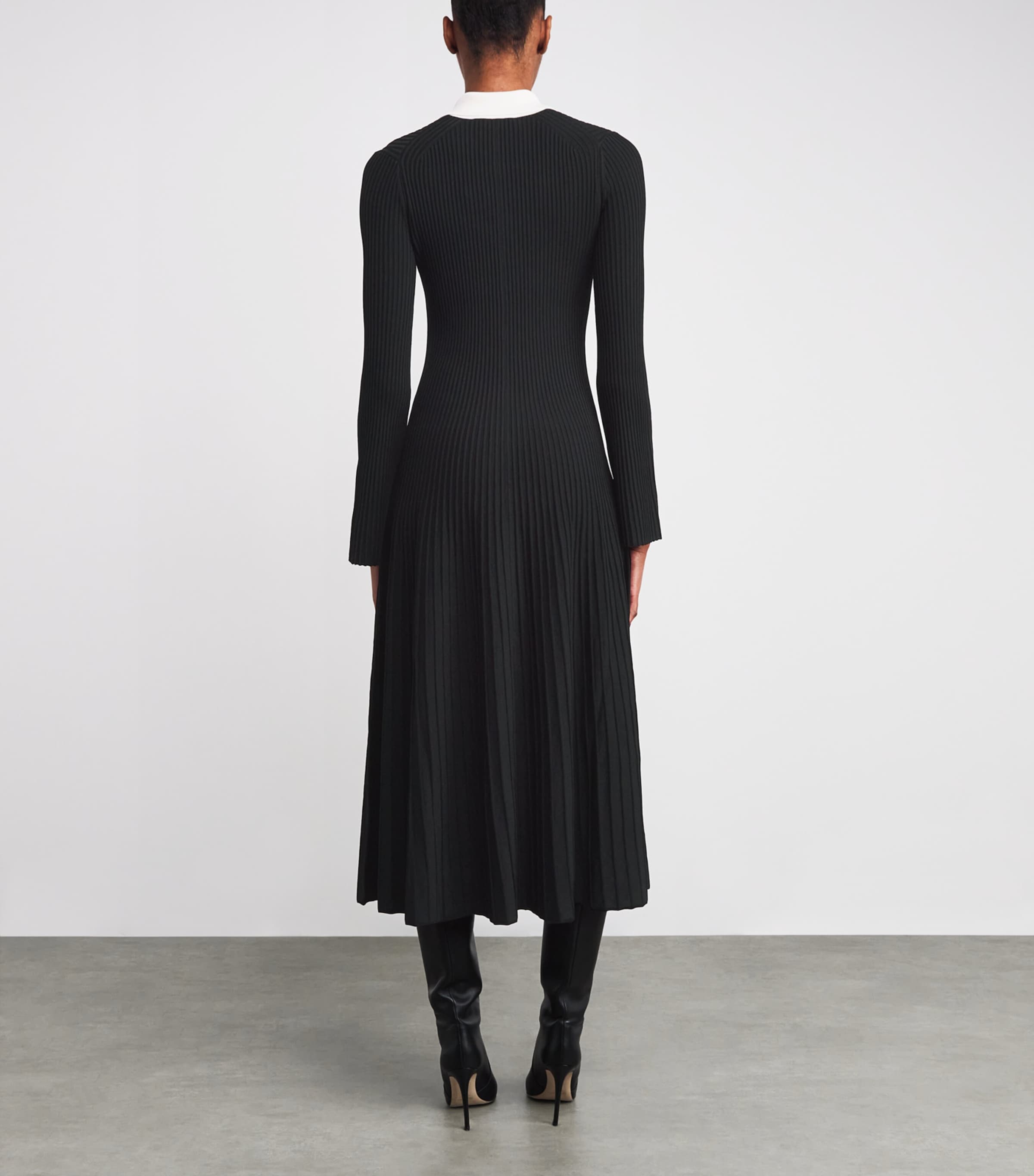 Ribbed Phillipa Midi Dress BLACK Image 3