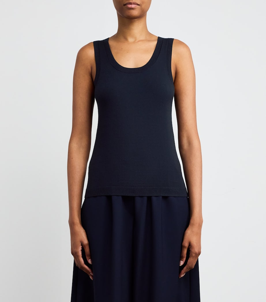Knitted Tank Top NAVY Image 3