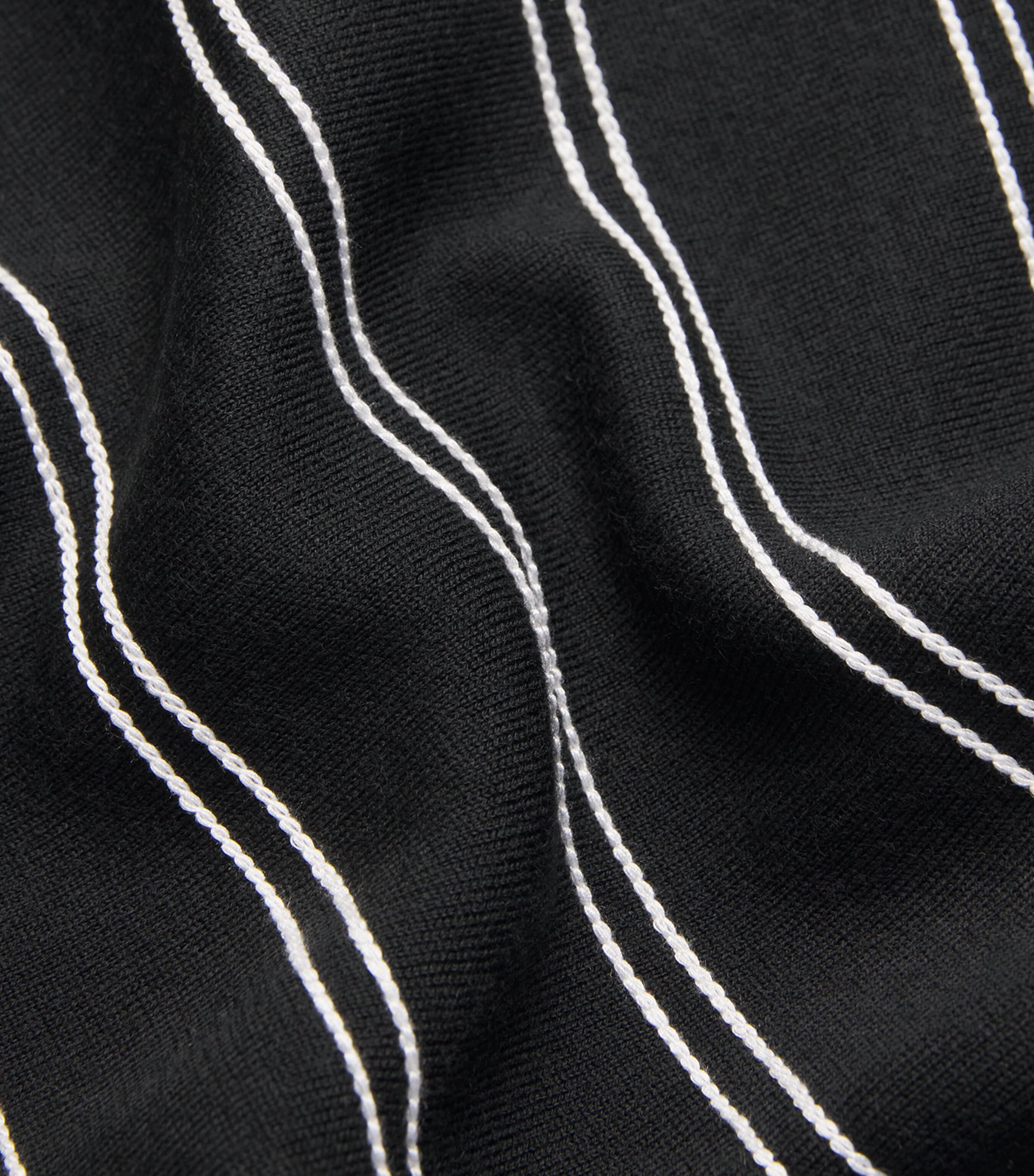 Knitted Stripe Mini Dress BLACK Image 4