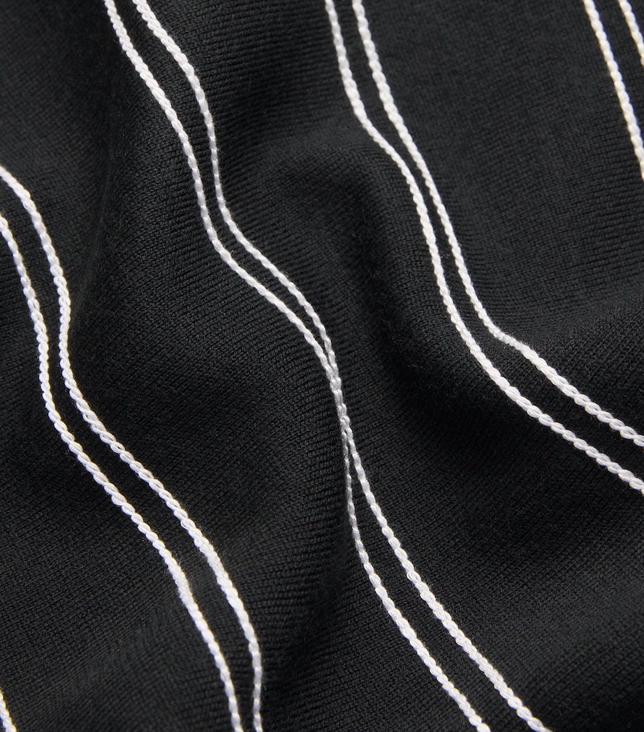 Knitted Stripe Mini Dress BLACK Image 4