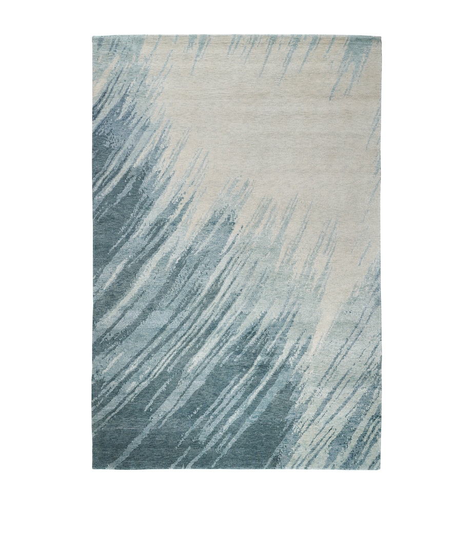 x David Rockwell Wool-Bamboo Silk Splash Sea Rug (2.74m x 1.83m) BLUE Image 1