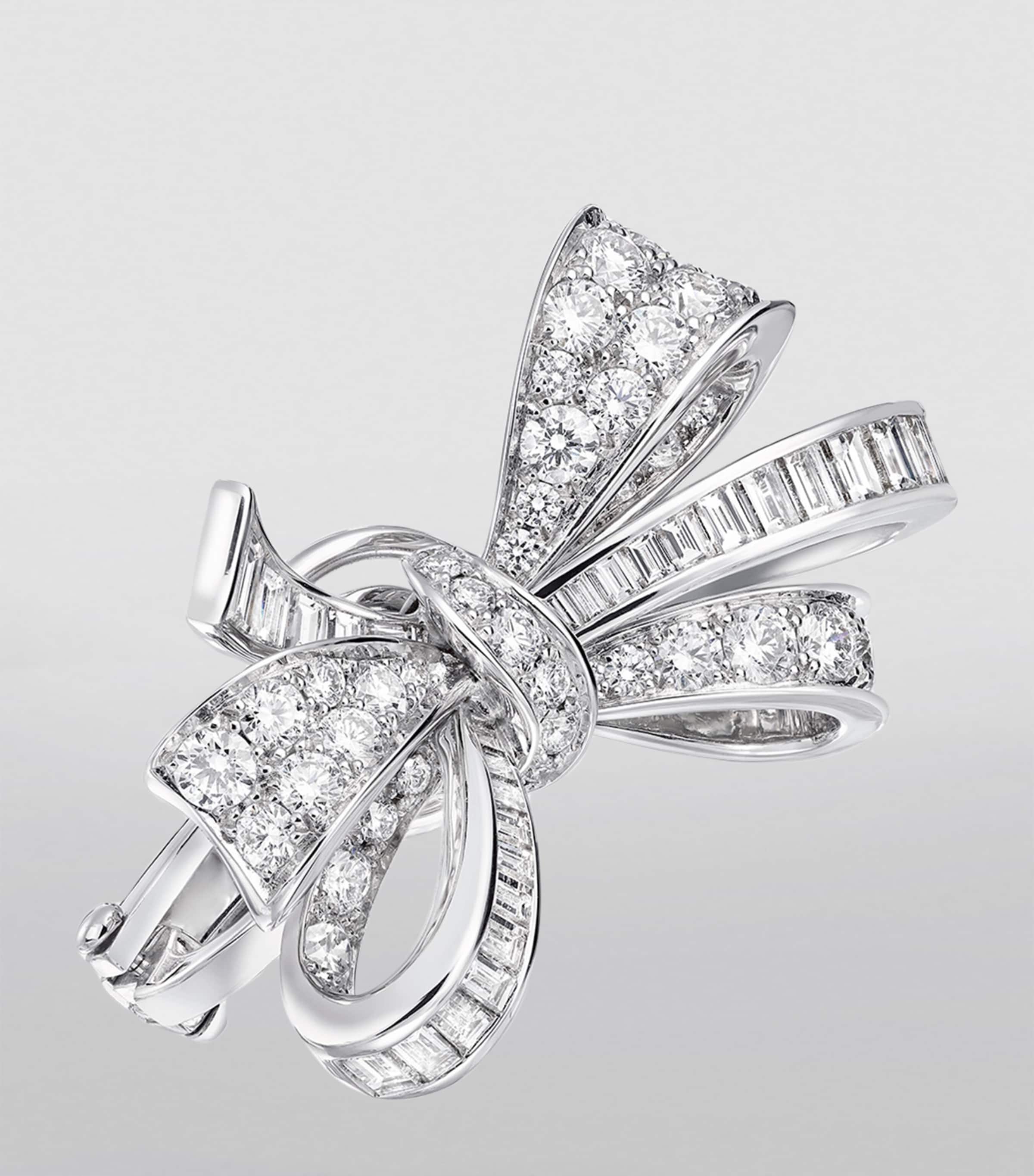 White Gold and Diamond Tilda’s Bow Stud Earrings WHITE GOLD Image 3