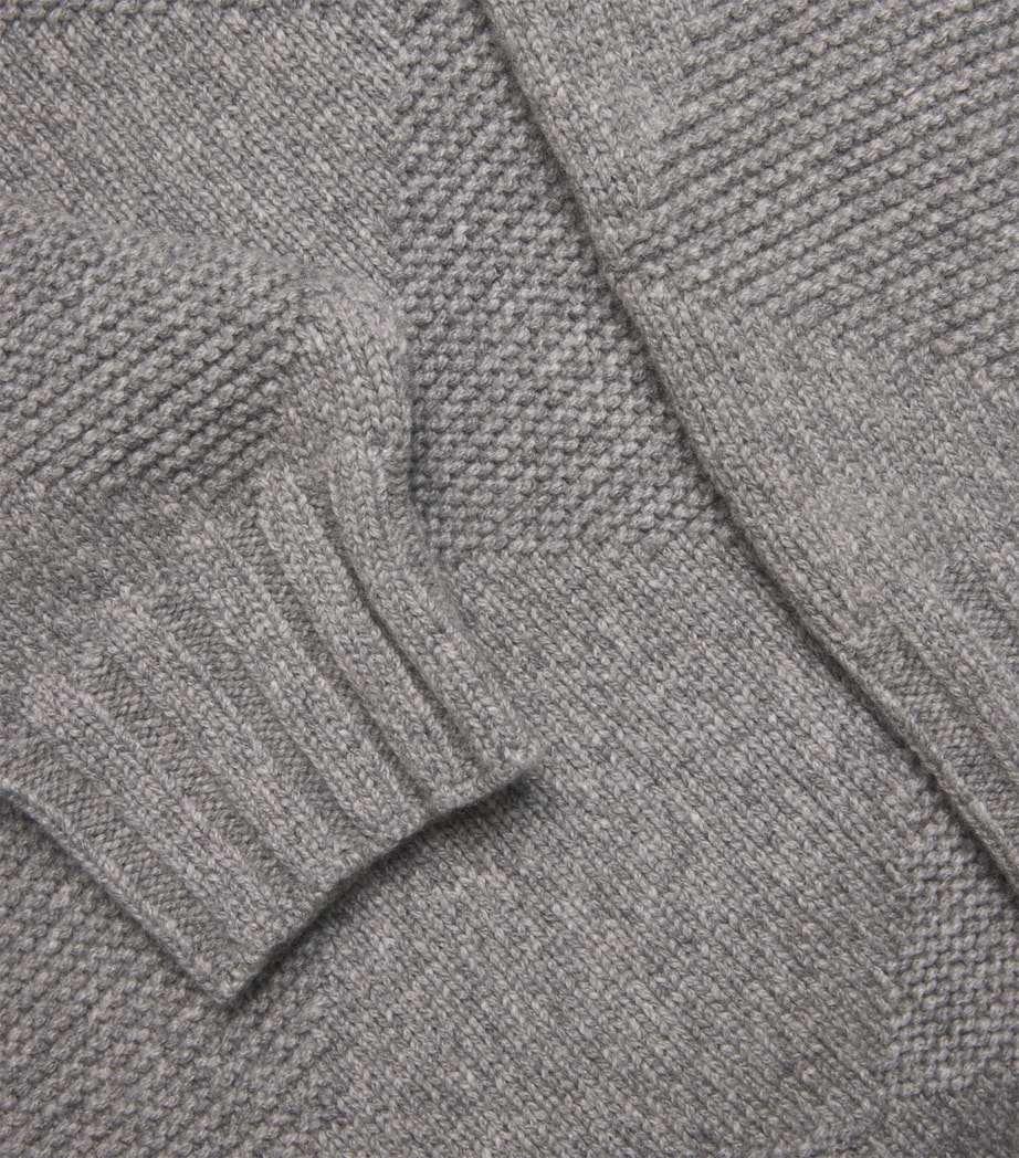 Cashmere Diamond-Jacquard Wide Sweater STONEGREY Image 5
