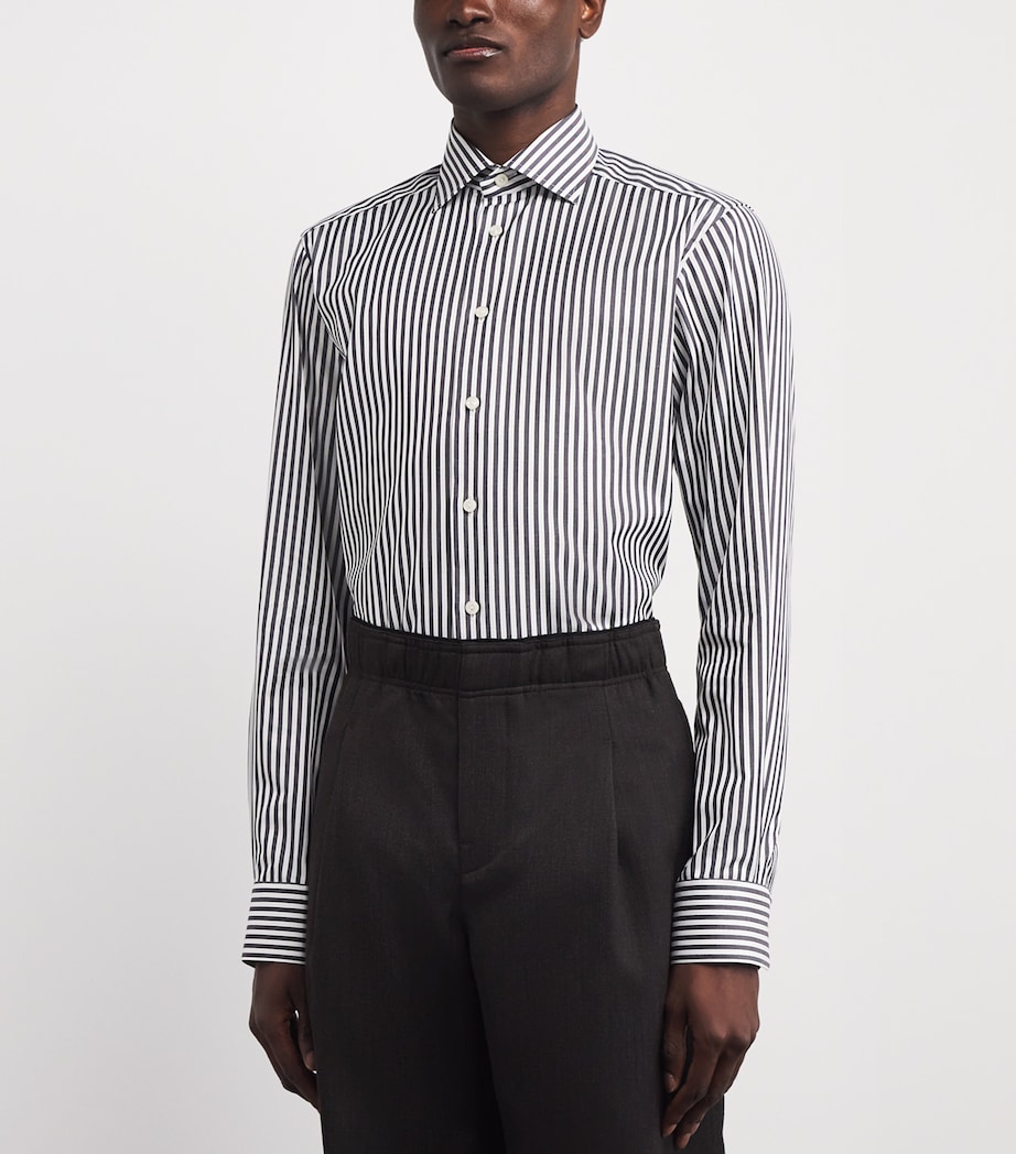 Organic Cotton Twill Bengal Stripe Shirt DARK GREY Image 3