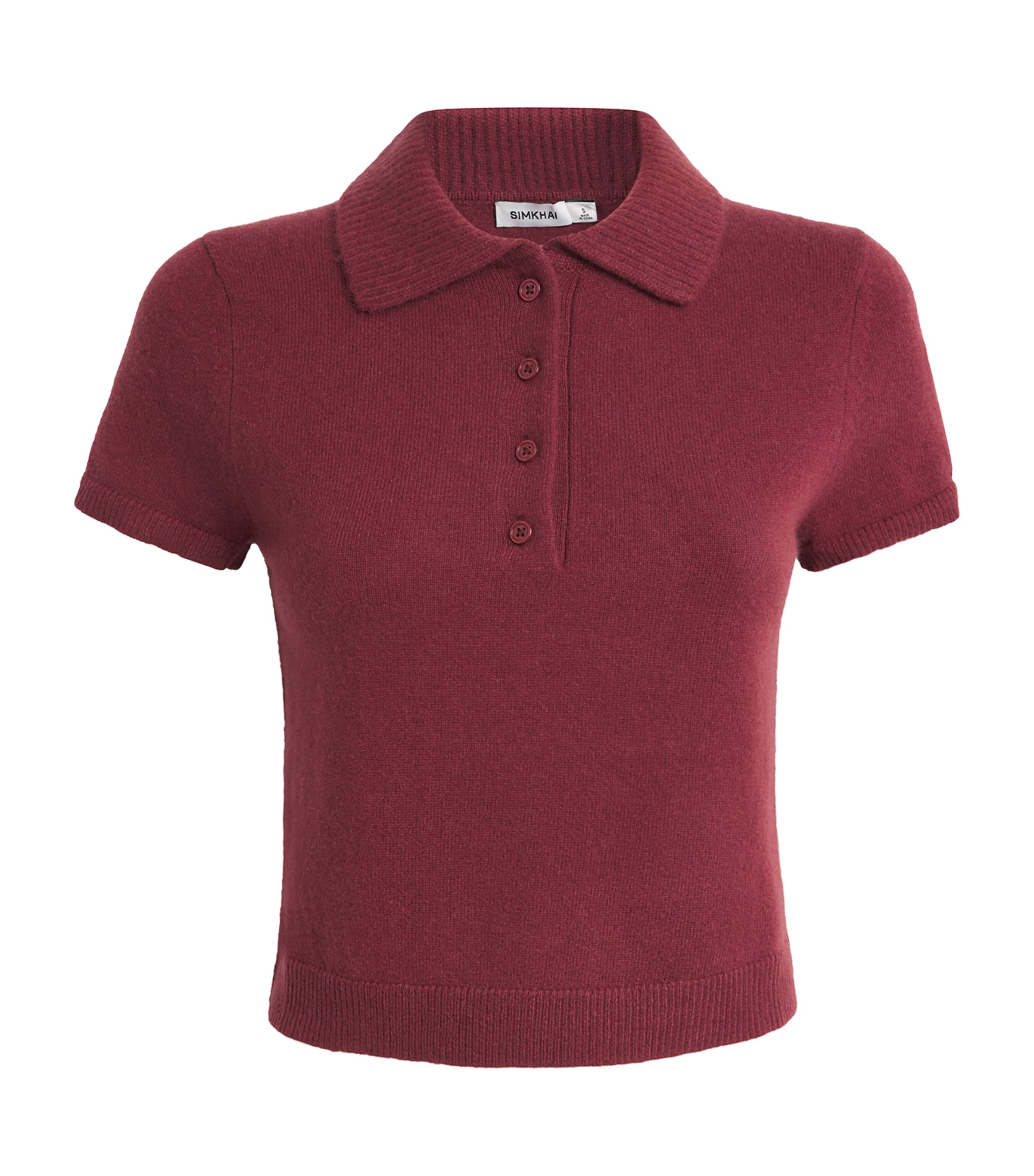 Simkhai Cashmere Twila Polo Sweater In Red