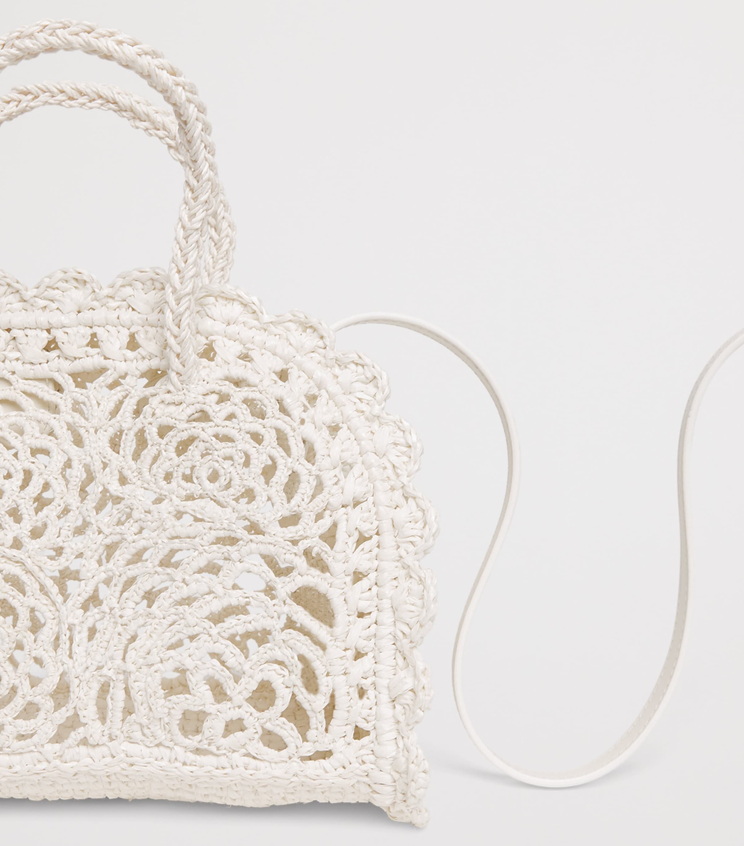 Jacquemus Raffia Le Petite Turismo Top-Handle Bag White Image 6