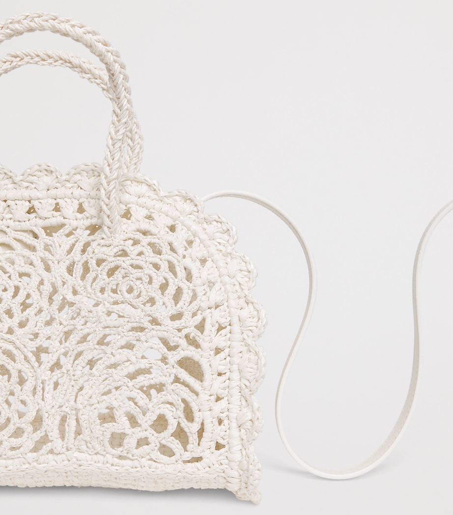 Jacquemus Raffia Le Petite Turismo Top-Handle Bag White Image 6