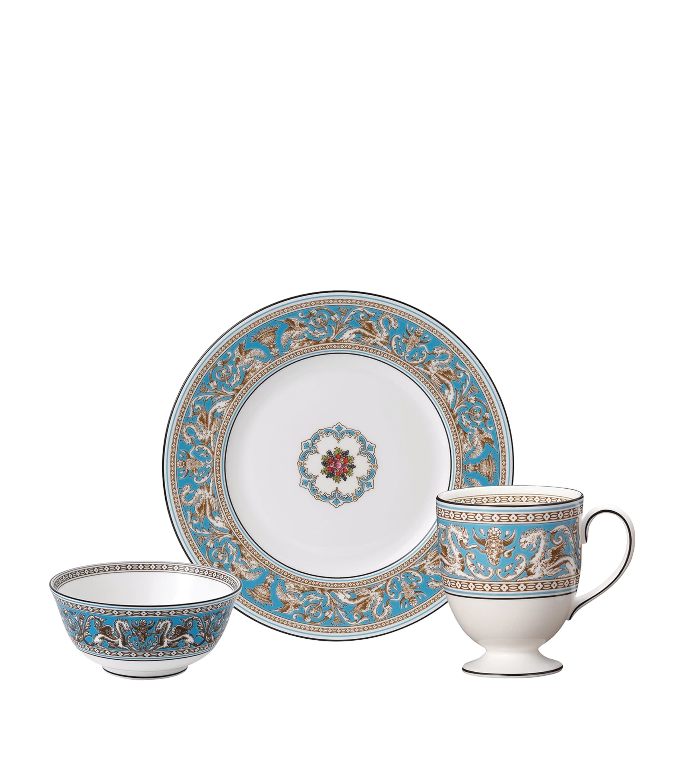 Wedgwood Florentine Turquoise 3-piece Dinner Set In Blue