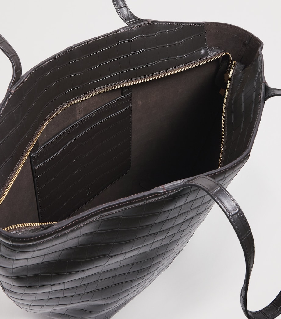 Large Leather Juniper Tote Bag CHOCOLATE CROC Image 4