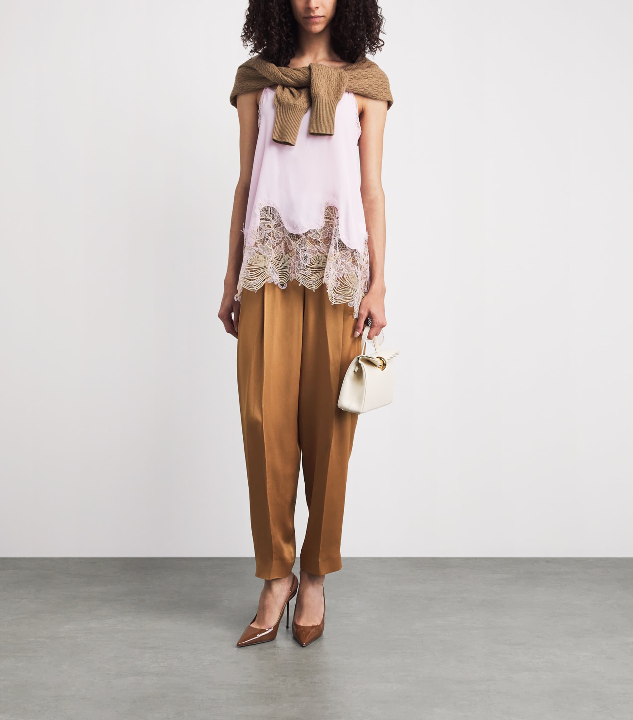 Fabiana Filippi Womens Satin Relaxed Fit Trousers Vimini Image 2