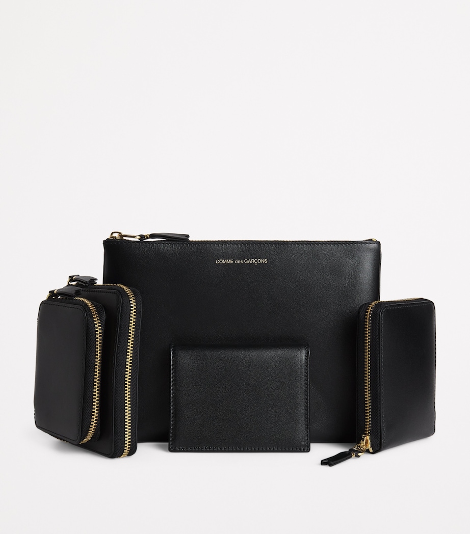Large Leather Zipped Pouch BLACK Image 4