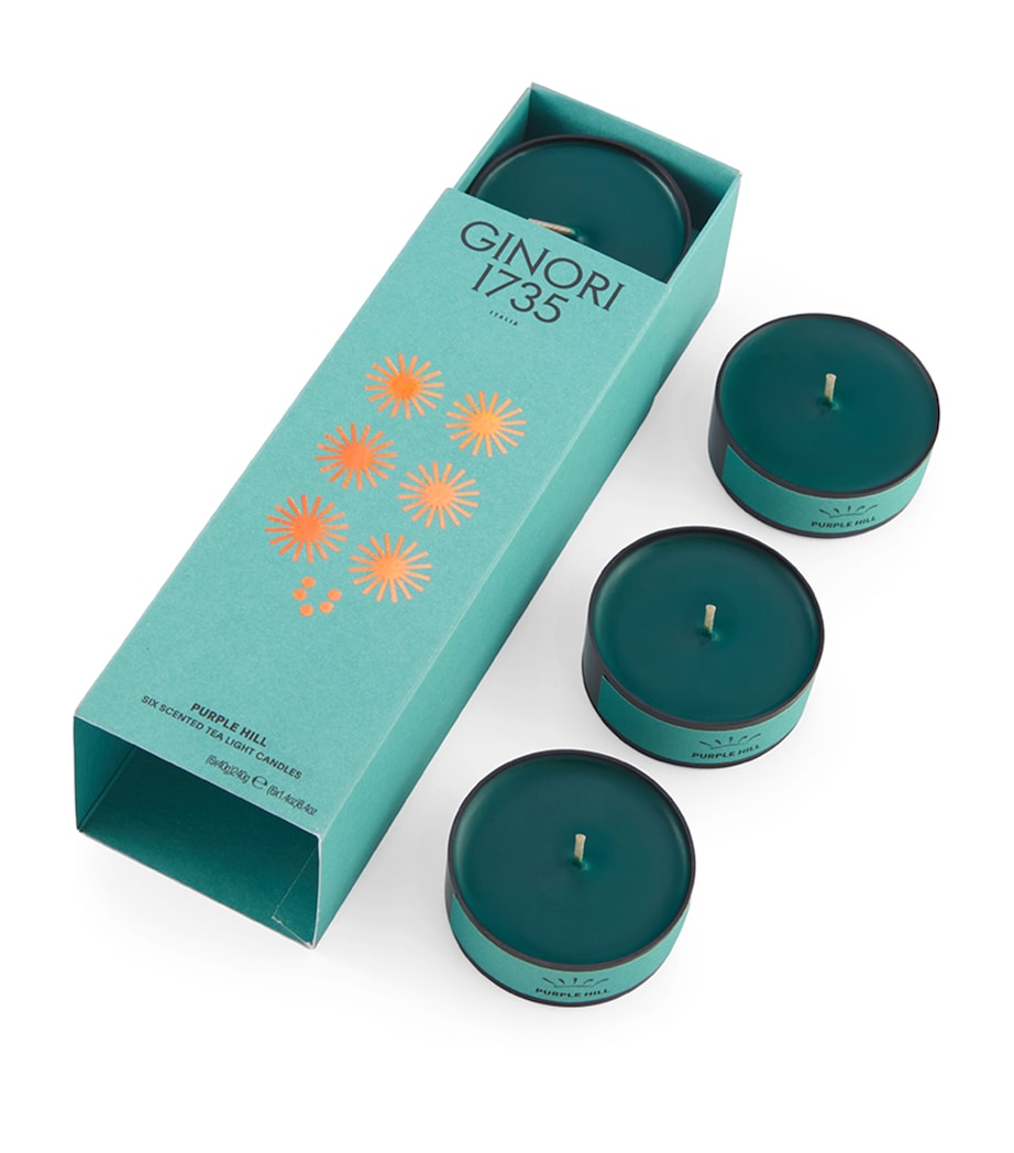 Set of 6 Purple Hill Tealight Candles MULTI Image 1