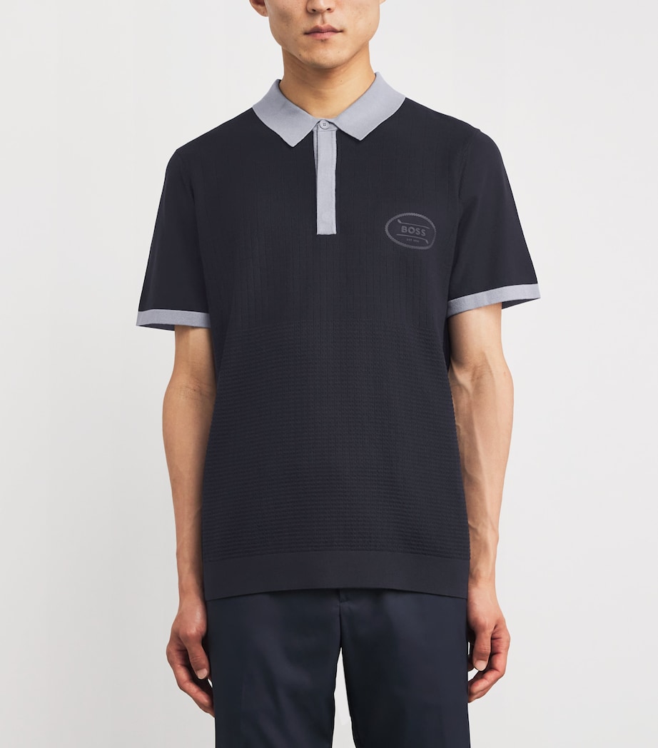 Stretch Cotton Piqué Club Polo Shirt 402DARK BLUE Image 3